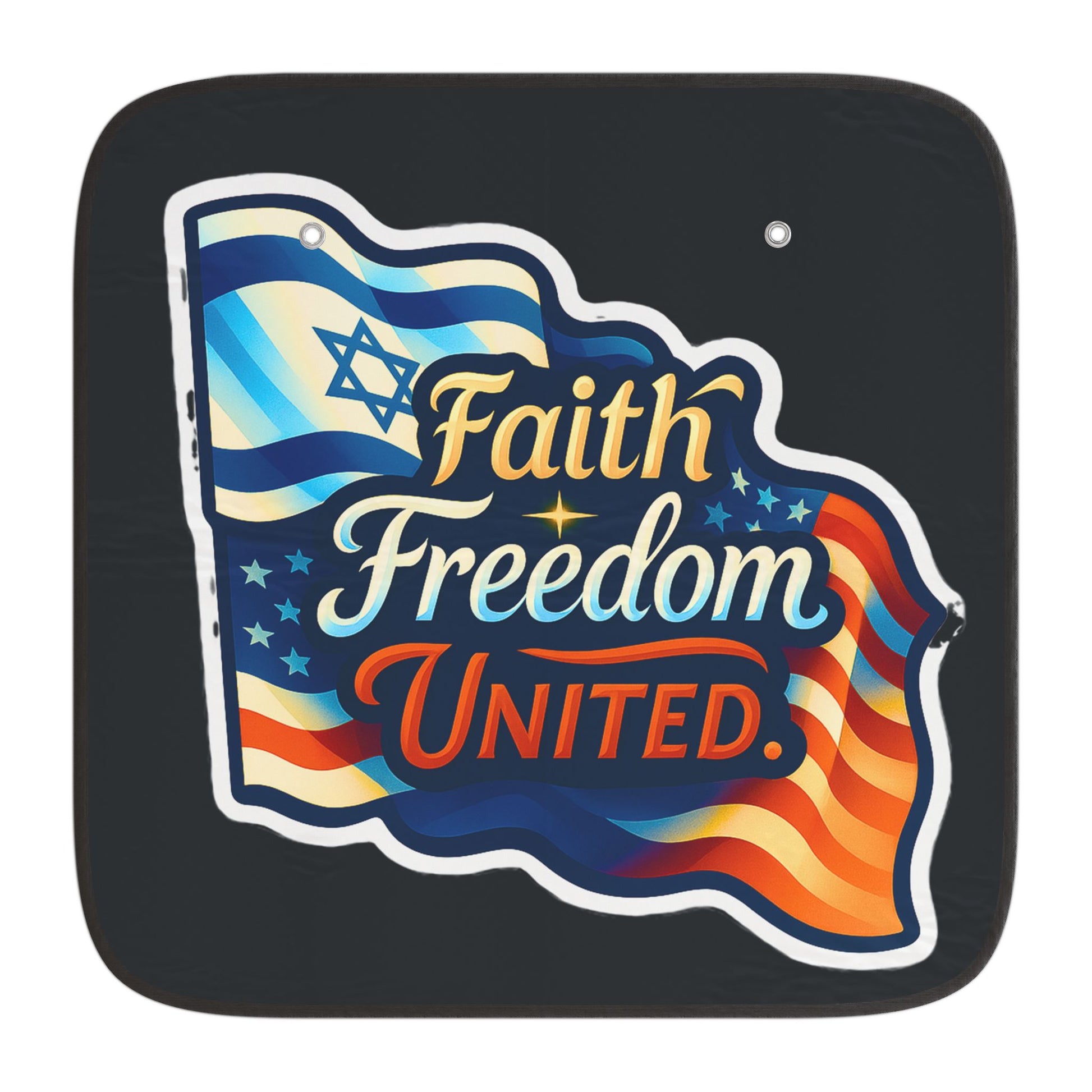 Faith Freedom United Car Sun Shades - American Zionist
