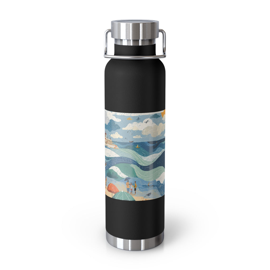 Tel Aviv Beach Copper Vacuum Insulated Bottle, 22oz - American Zionist