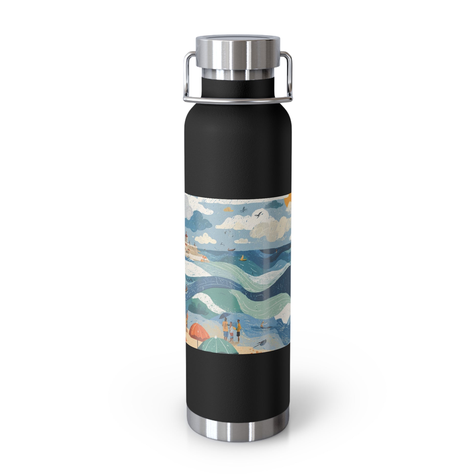 Tel Aviv Beach Copper Vacuum Insulated Bottle, 22oz - American Zionist
