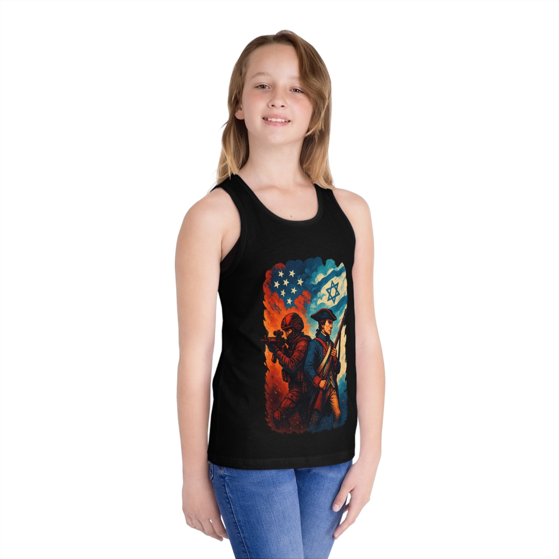 Defenders Across Generations Kid's Jersey Tank Top - American Zionist
