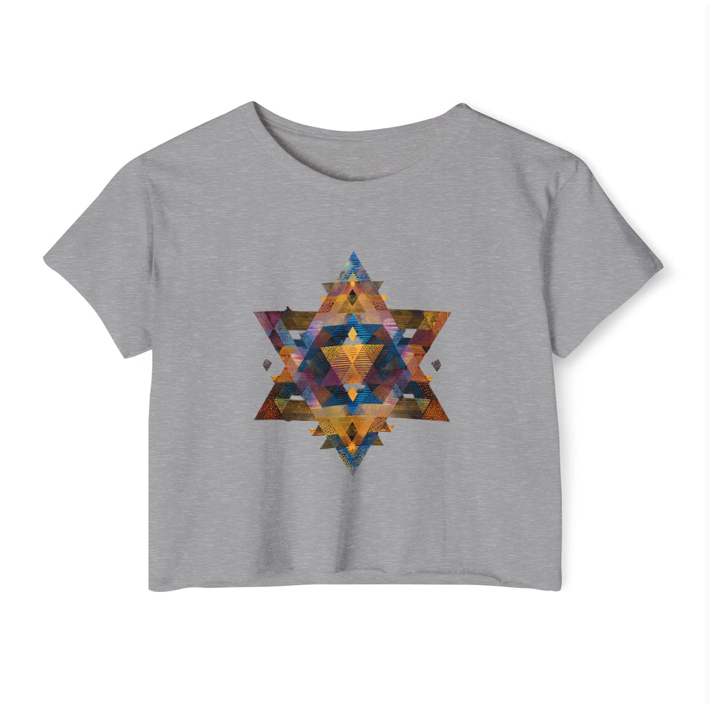 Star of David Geometric Women's Festival Crop Top - American Zionist
