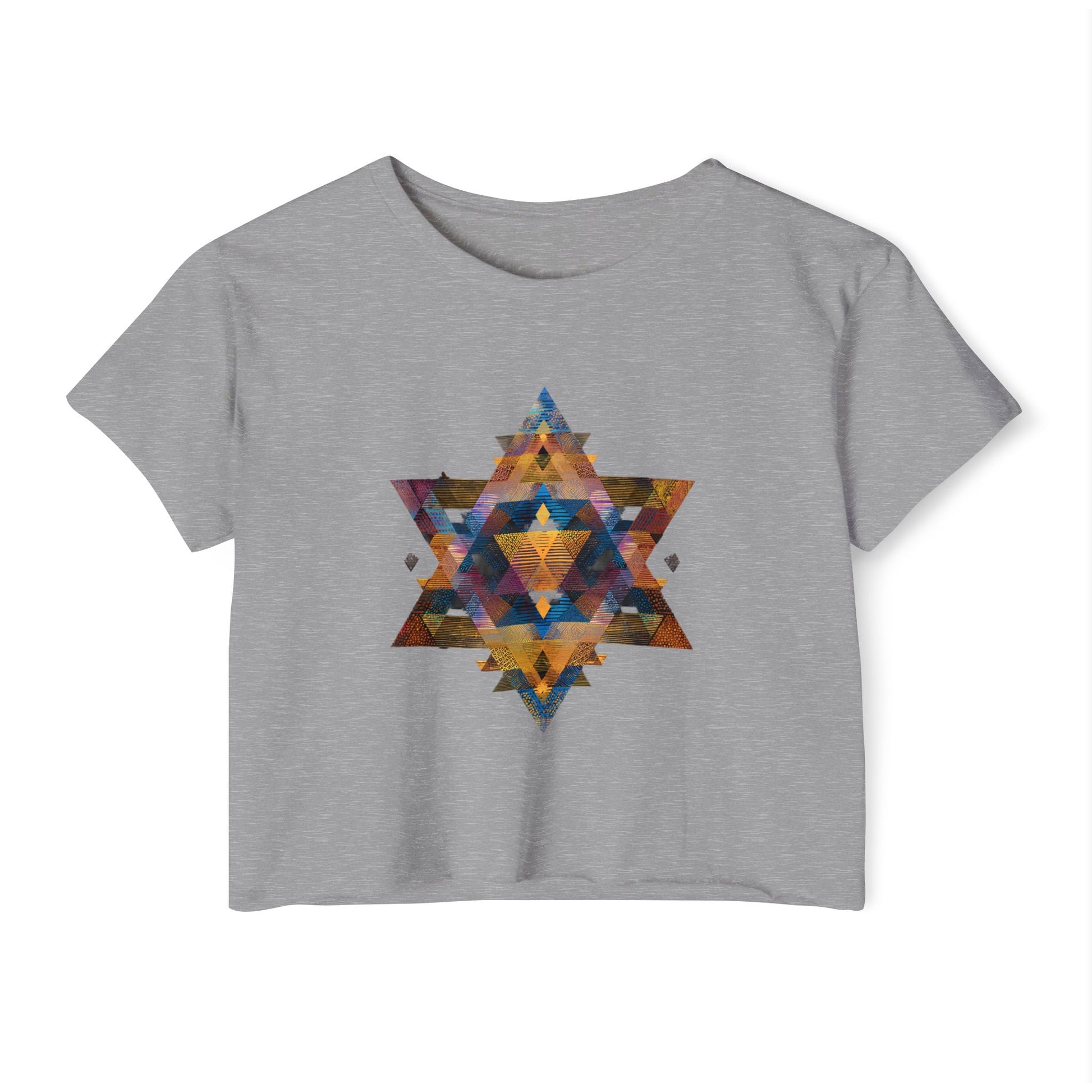 Star of David Geometric Women's Festival Crop Top - American Zionist