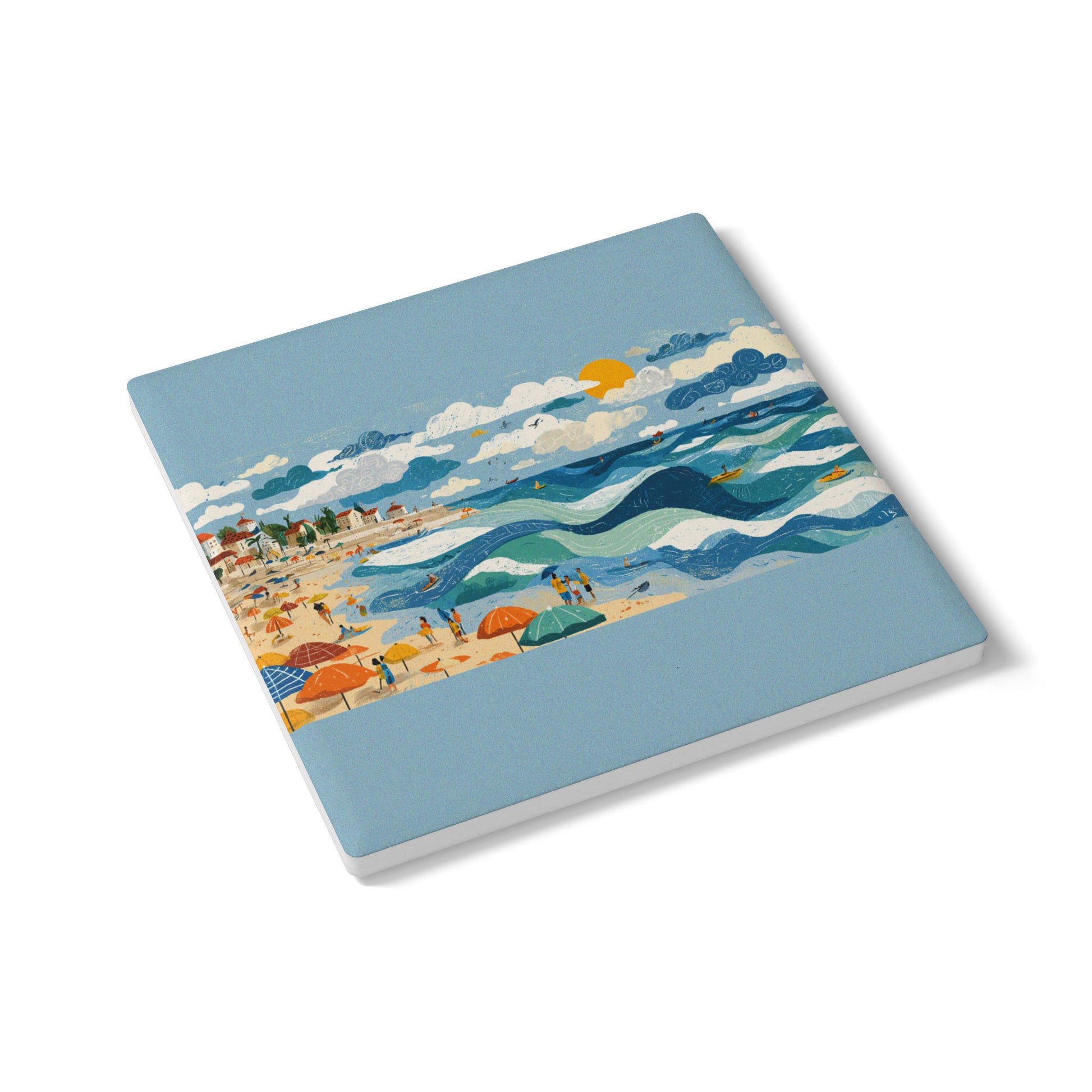 Tel Aviv Beach Ceramic Coaster - American Zionist