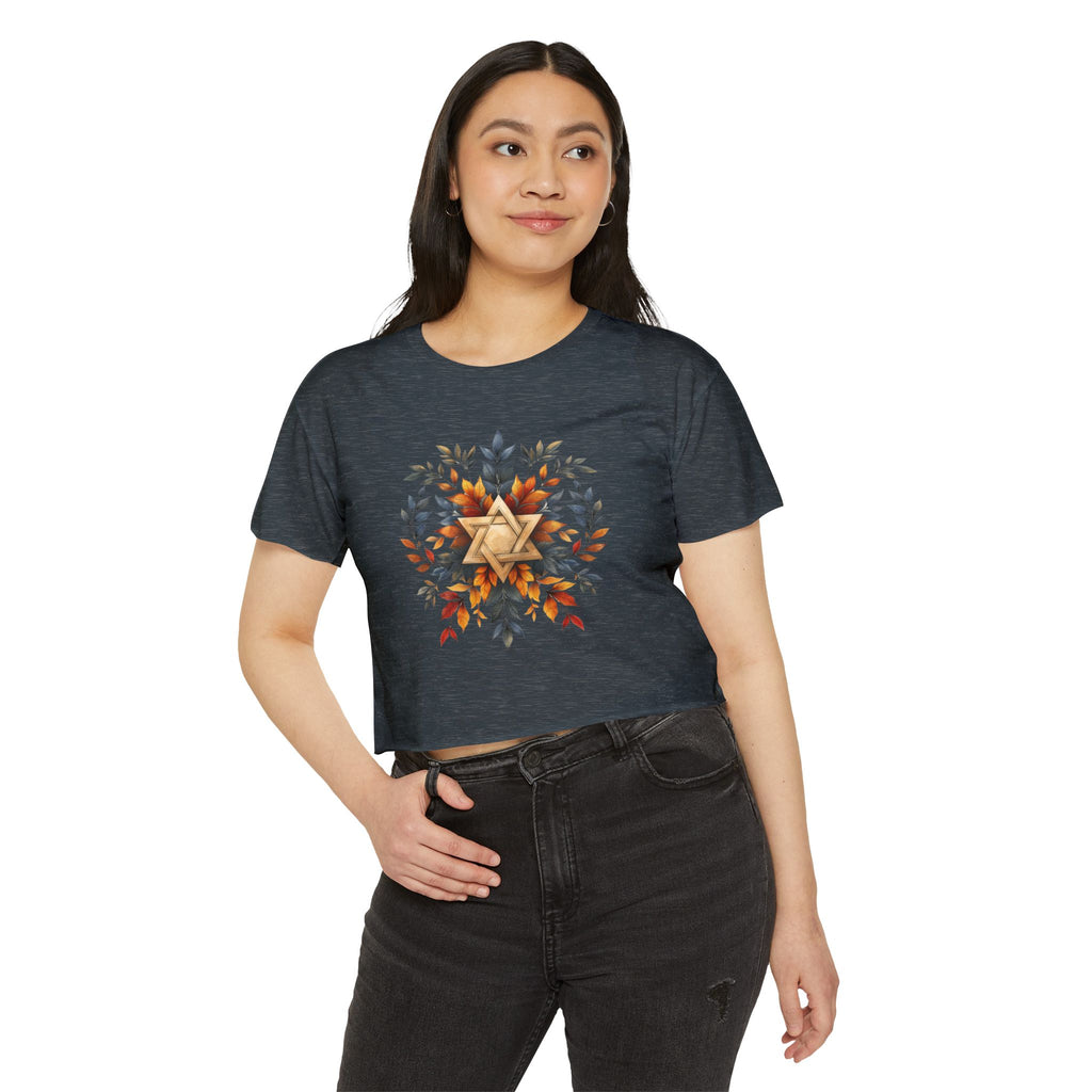 Star of David Wreath Women's Festival Crop Top - American Zionist
