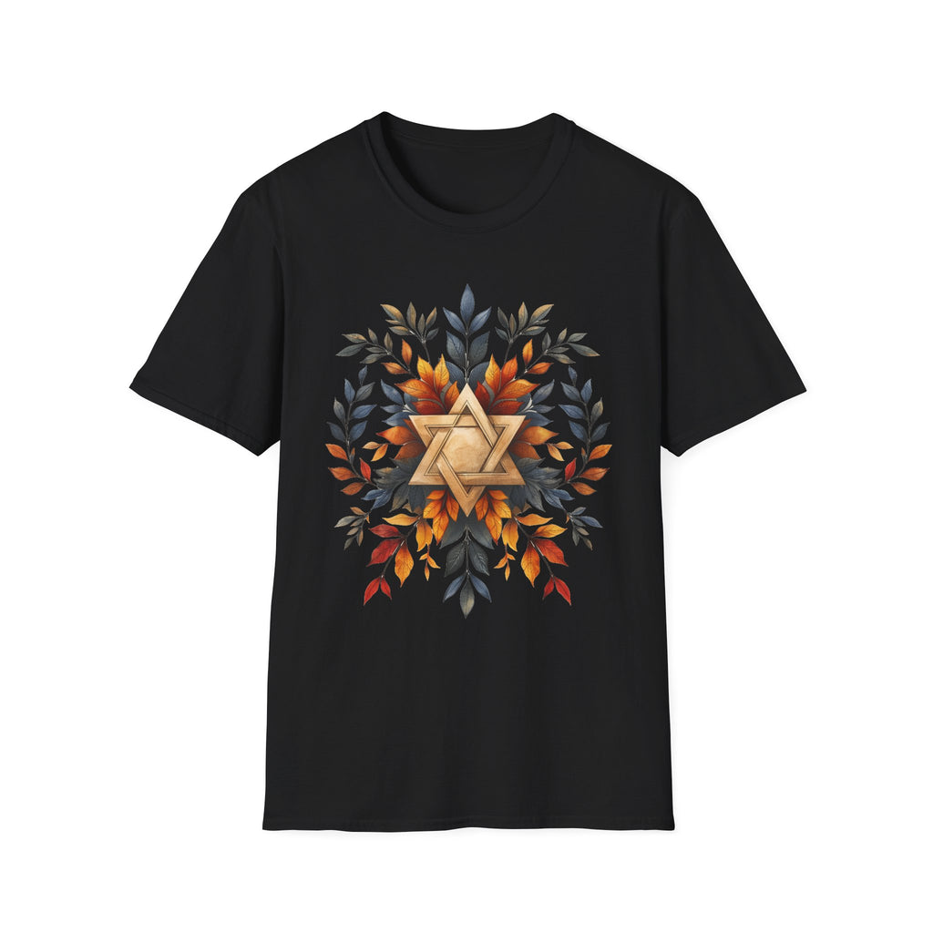 Star of David Wreath Unisex Softstyle T-Shirt - American Zionist