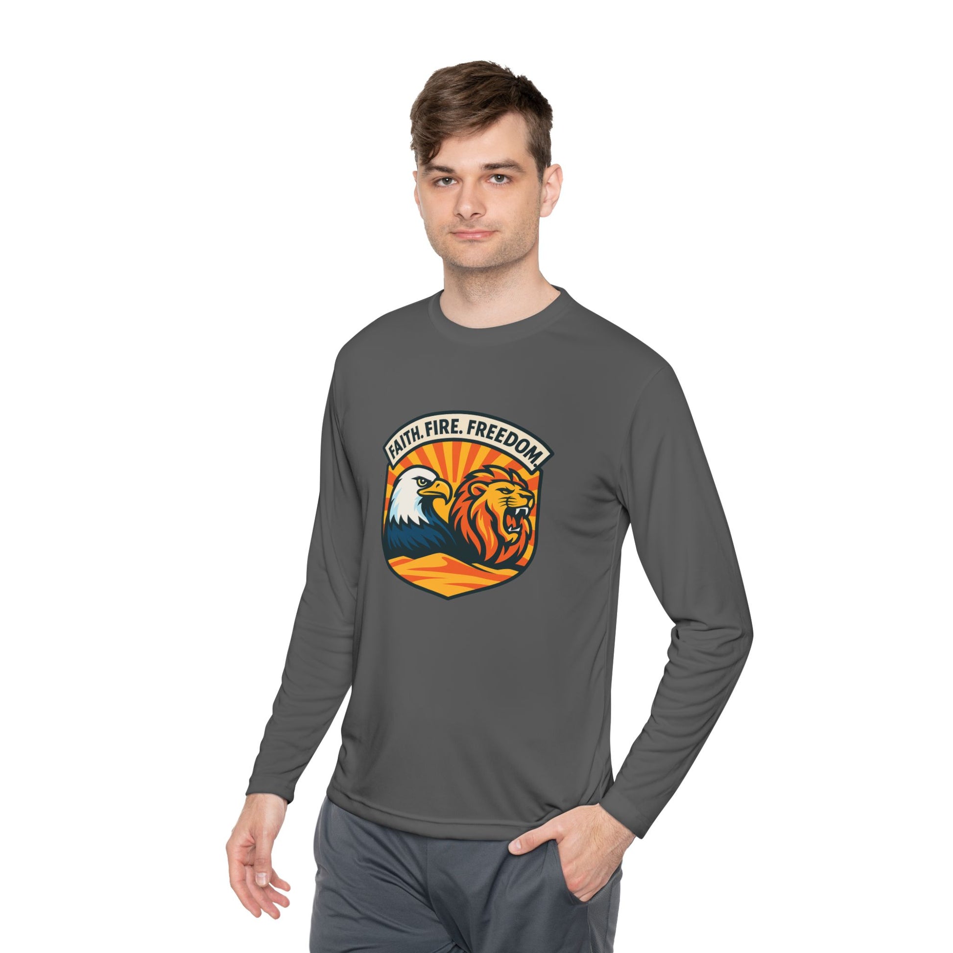 Lions Eagles Rise Unisex Lightweight Long Sleeve Tee - American Zionist