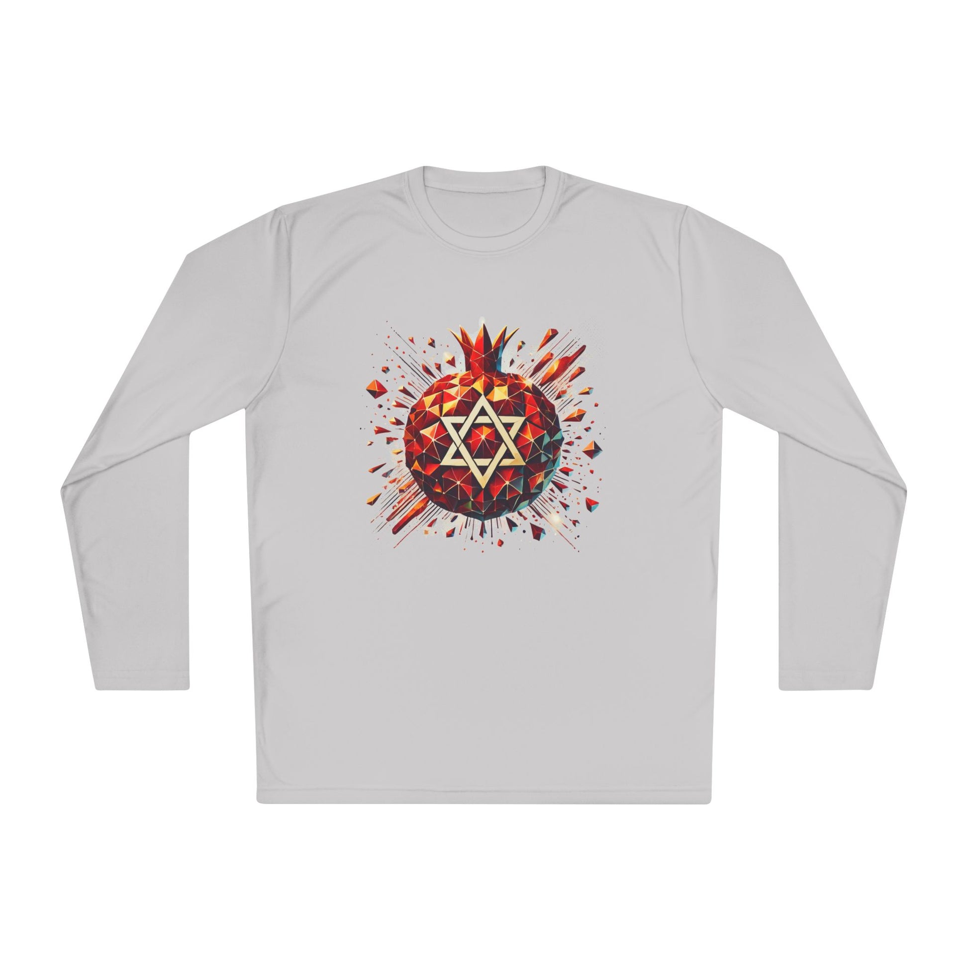 Pomegranate Star of David Unisex Lightweight Long Sleeve Tee - American Zionist