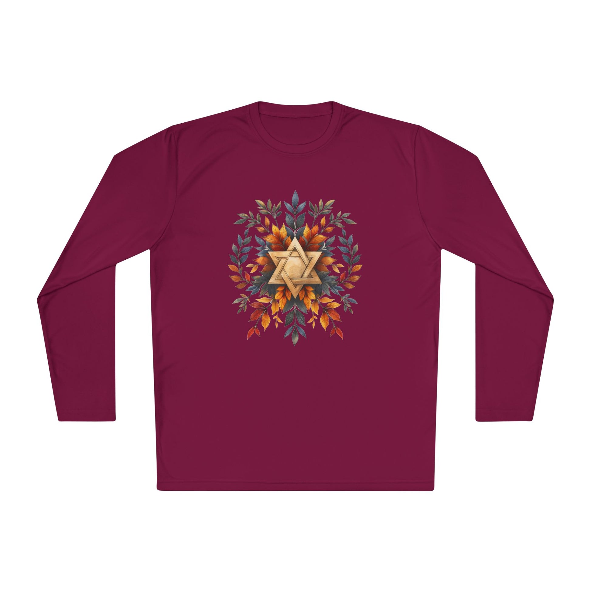 Star of David Wreath Unisex Lightweight Long Sleeve Tee - American Zionist