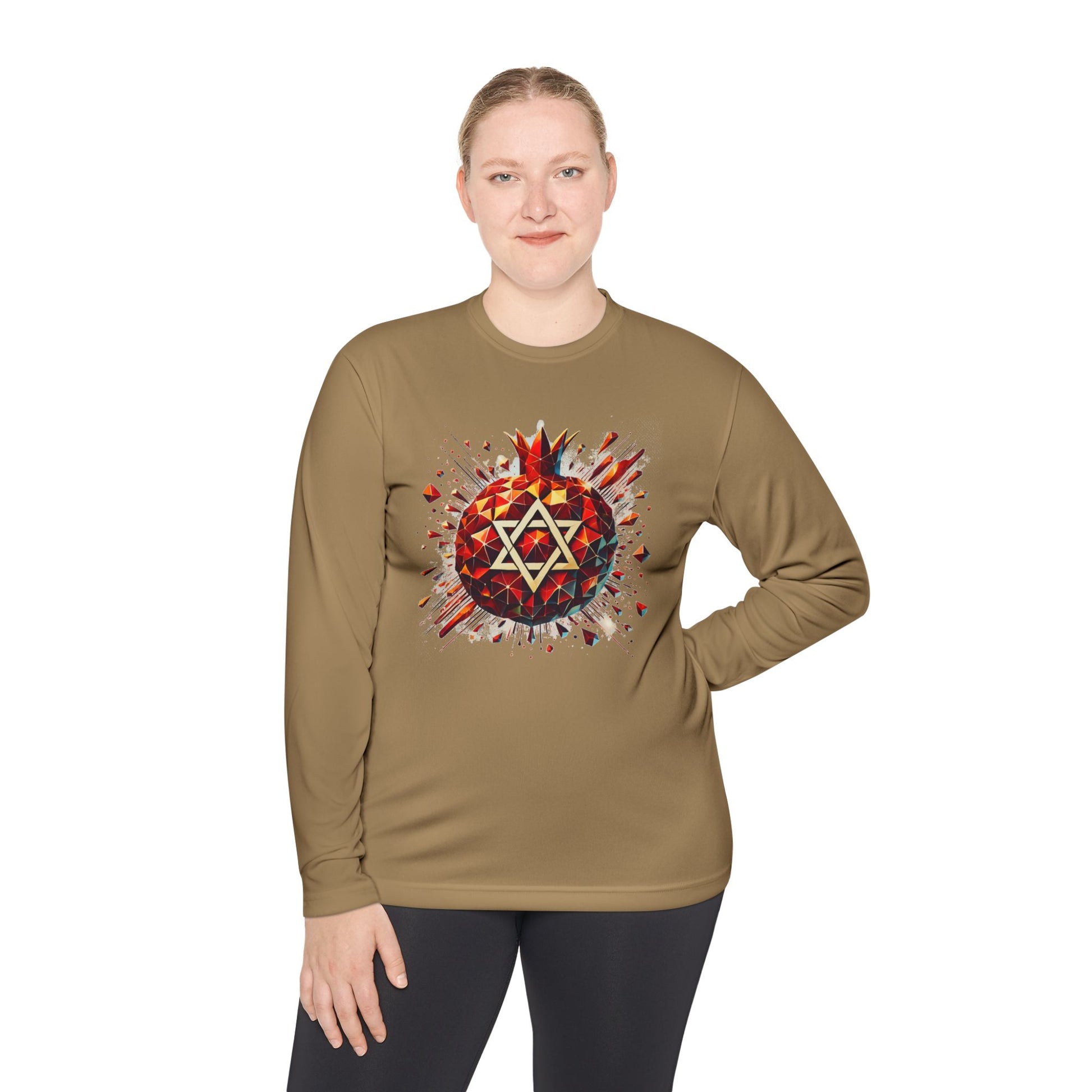 Pomegranate Star of David Unisex Lightweight Long Sleeve Tee - American Zionist