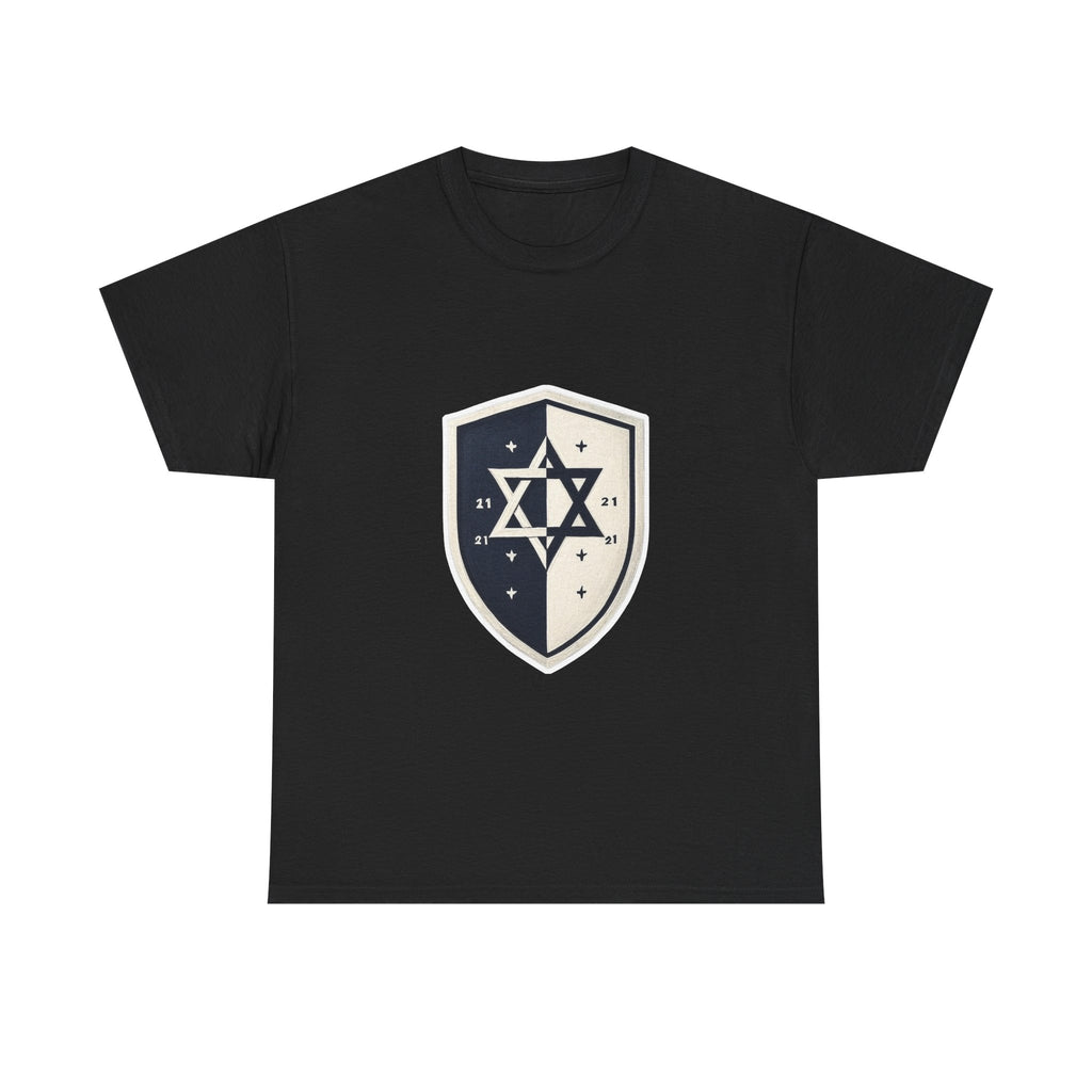 Black and White Shield Unisex Heavy Cotton Tee - American Zionist