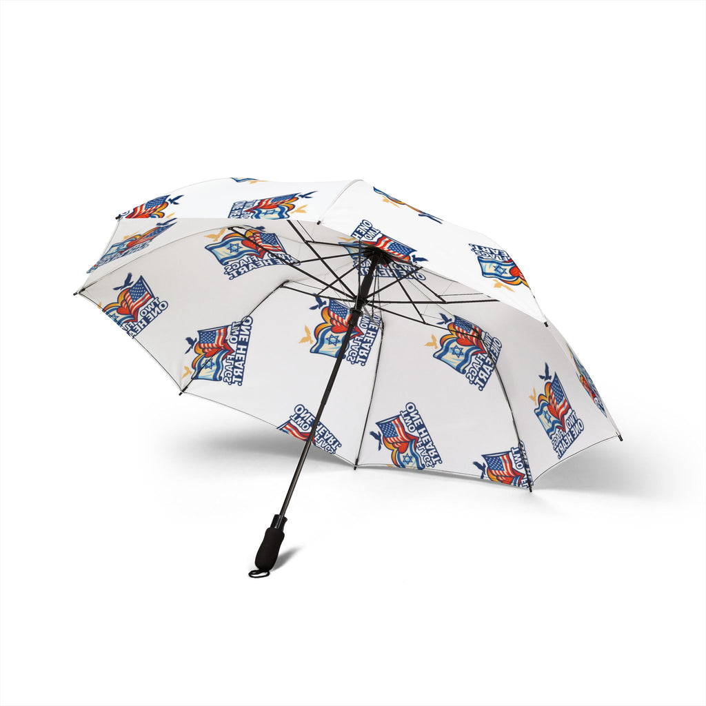 Two Flags. One Heart Semi - Automatic Foldable Umbrella - American Zionist
