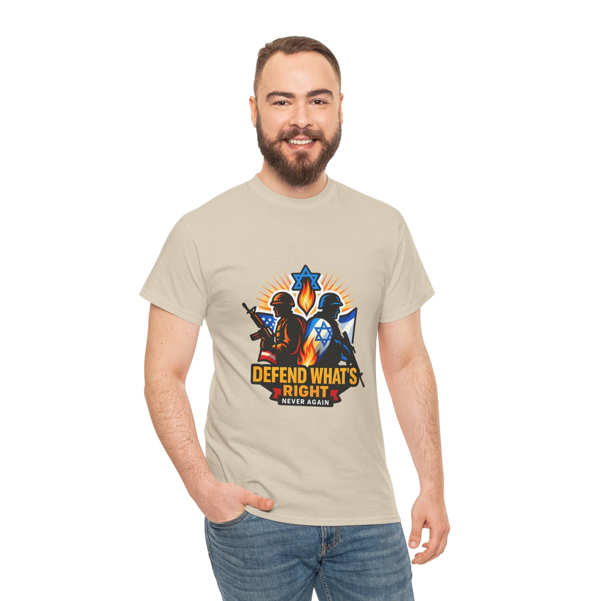 Defend Whats Right Unisex Heavy Cotton Tee - American Zionist