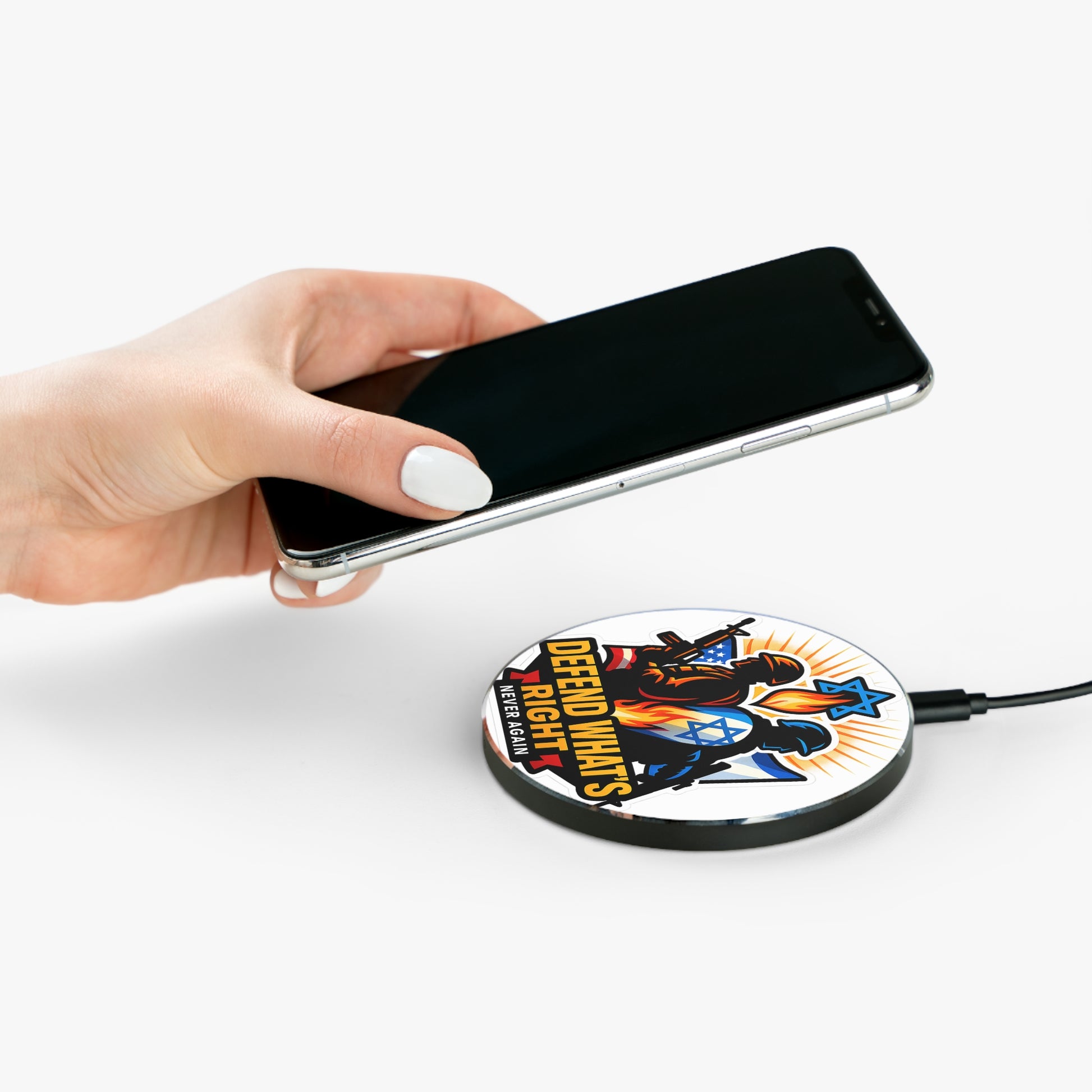 Defend What's Right Wireless Charger - American Zionist