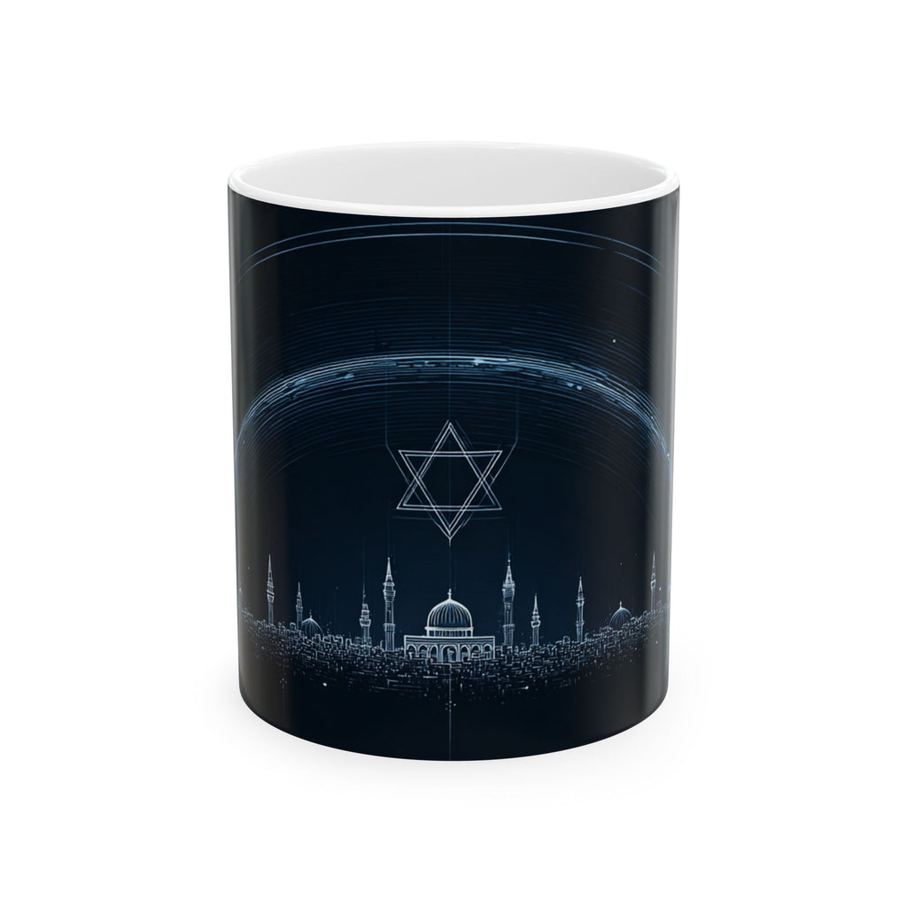 Futuristic City of Israel Ceramic Mug 11oz, 15oz - American Zionist