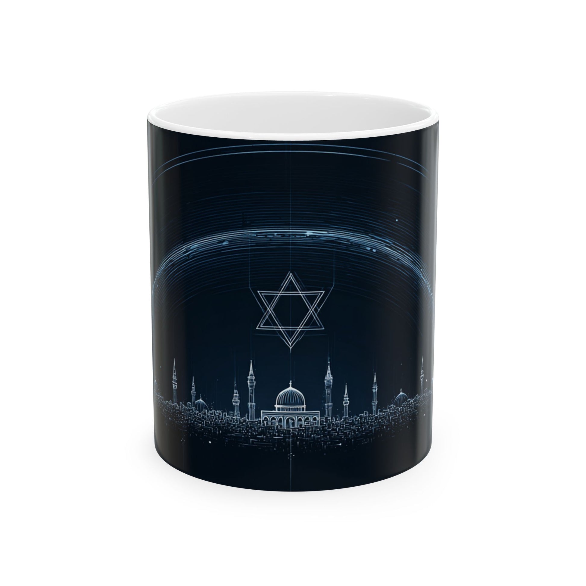 Futuristic City of Israel Ceramic Mug 11oz, 15oz - American Zionist