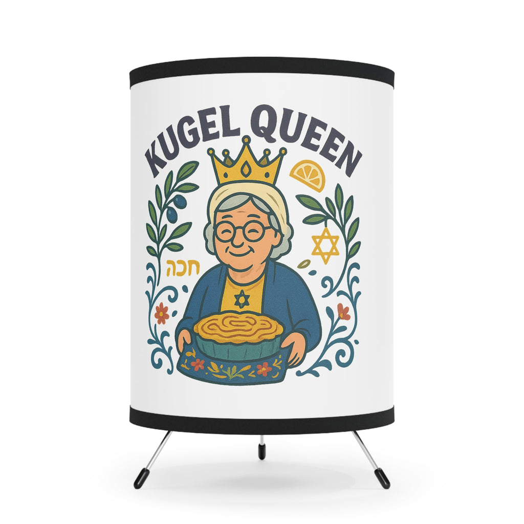 Kugel Queen Tripod Lamp with High - Res Printed Shade - American Zionist