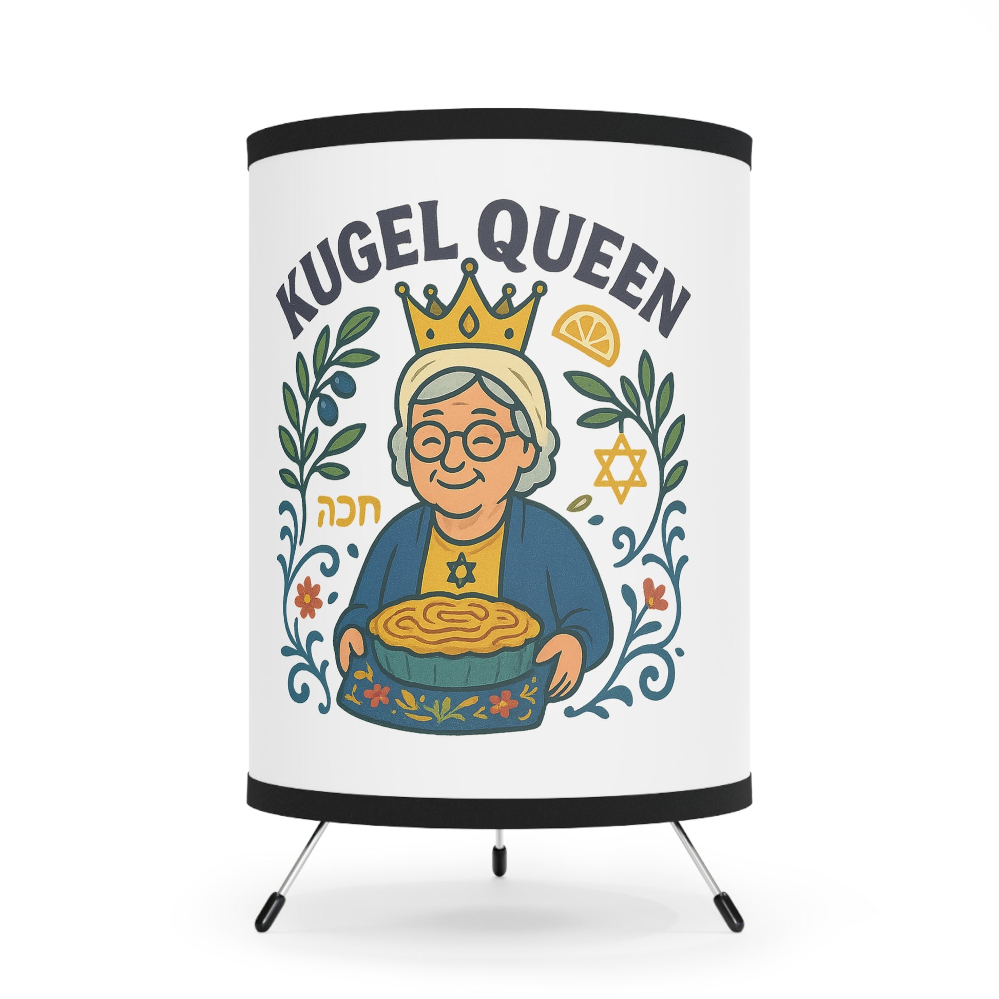 Kugel Queen Tripod Lamp with High - Res Printed Shade - American Zionist