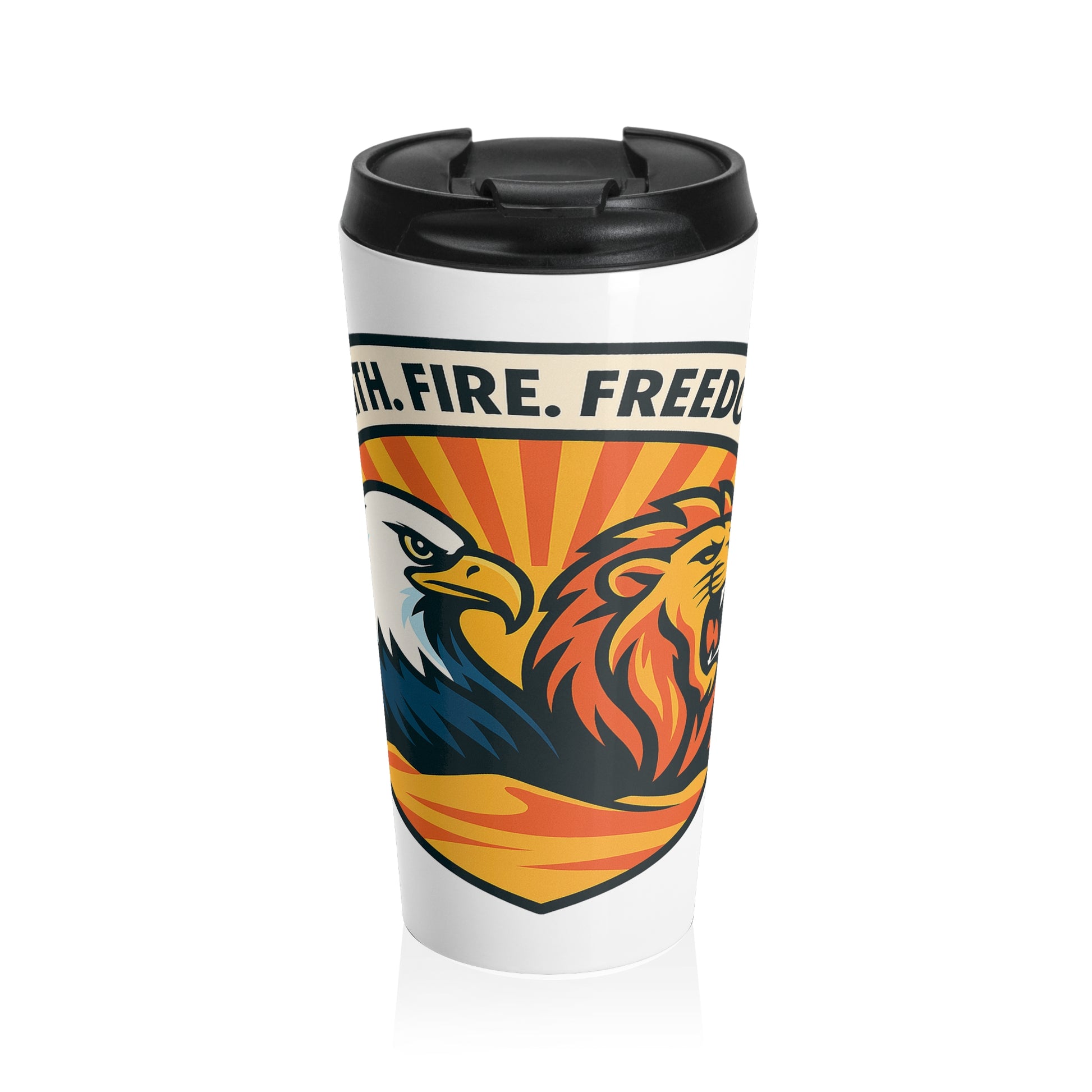 Lions Eagles Rise Stainless Steel Travel Mug - American Zionist