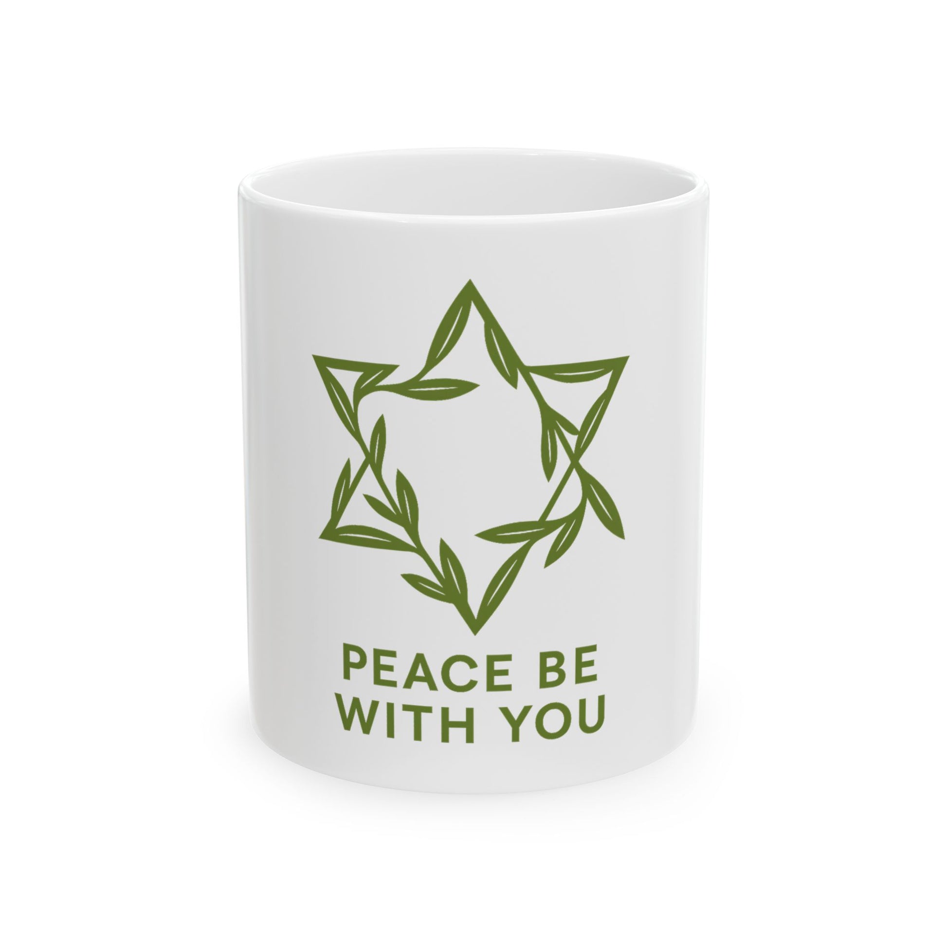 Peacewoven Star Ceramic Mug, (11oz, 15oz) - American Zionist