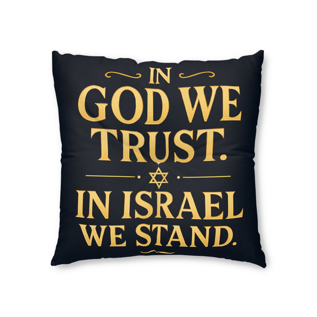 In God With Israel Tufted Floor Pillow, Square - American Zionist