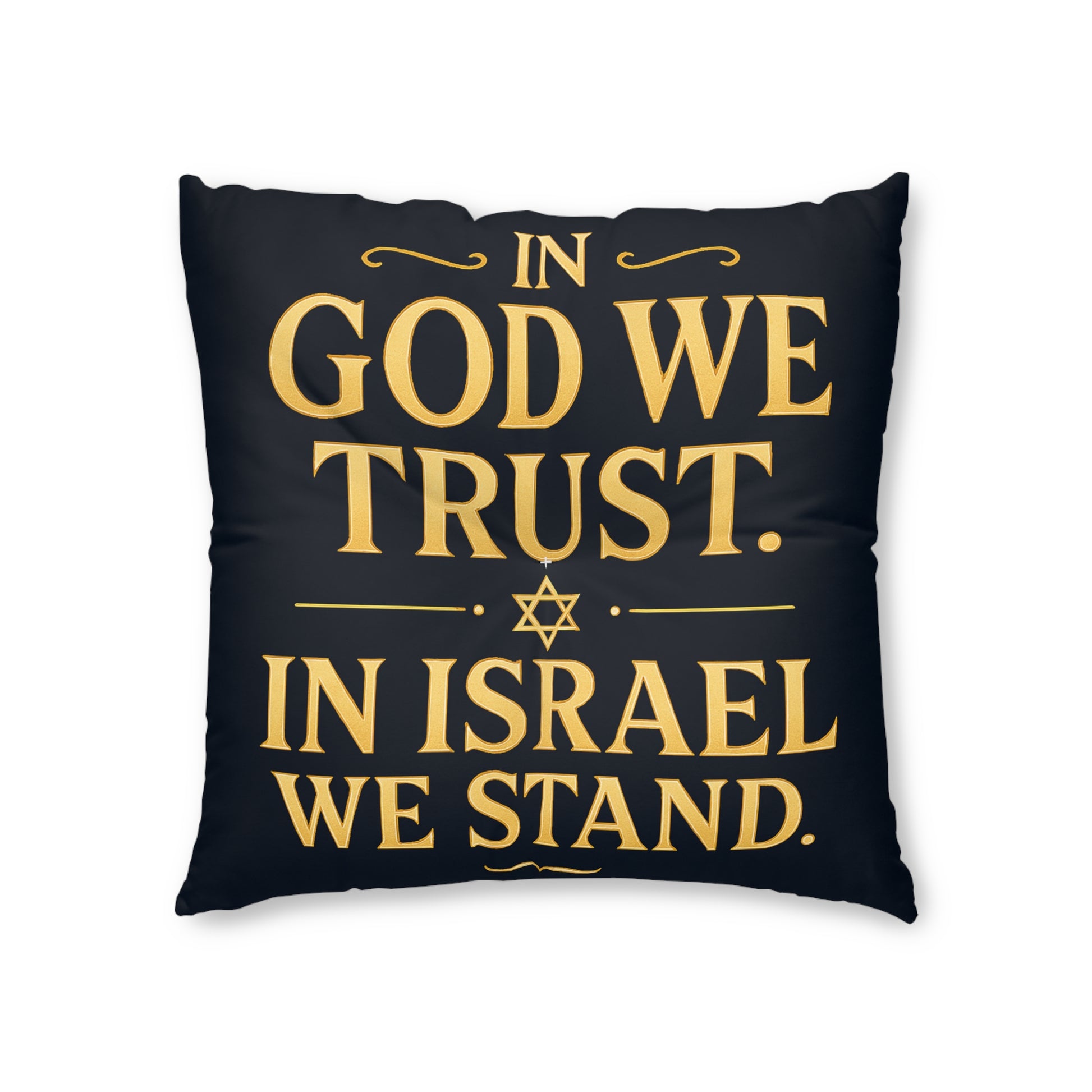 In God With Israel Tufted Floor Pillow, Square - American Zionist