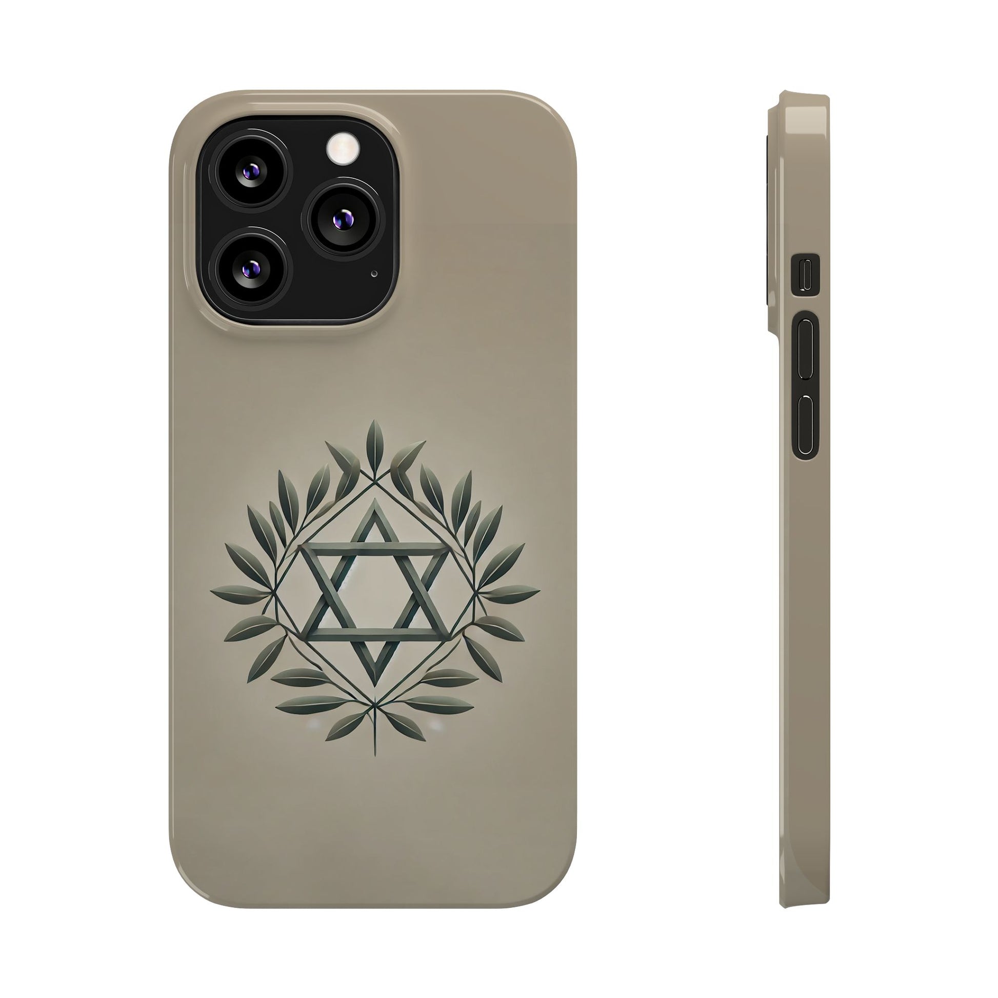 Olive and Star of David Slim Phone Cases - American Zionist
