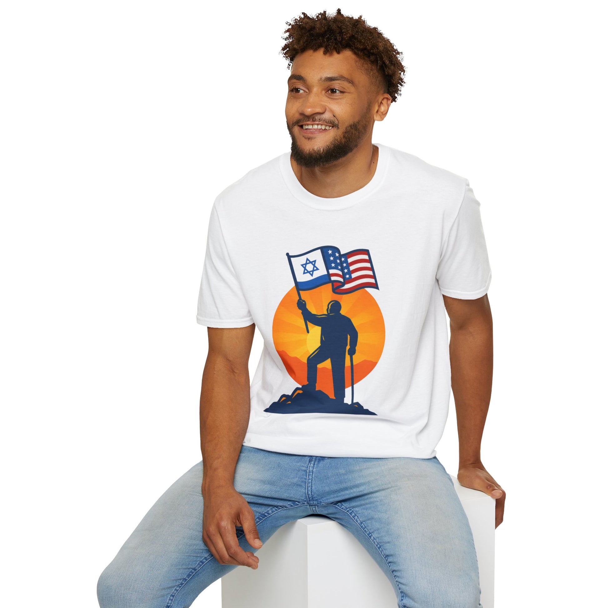 Grandpa Stands for Freedom Softstyle T-Shirt - American Zionist