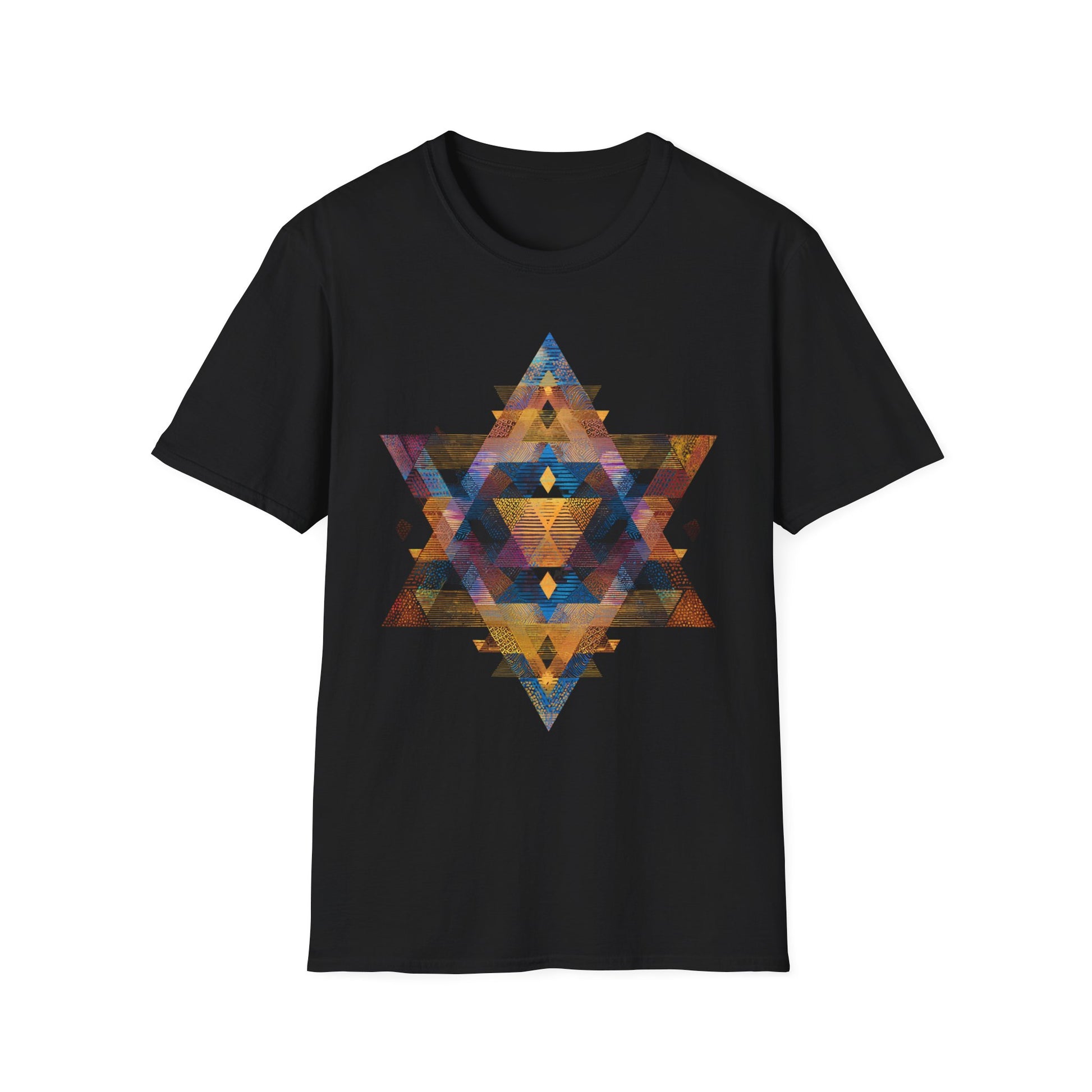 Star of David Geometric Unisex Softstyle T-Shirt - American Zionist