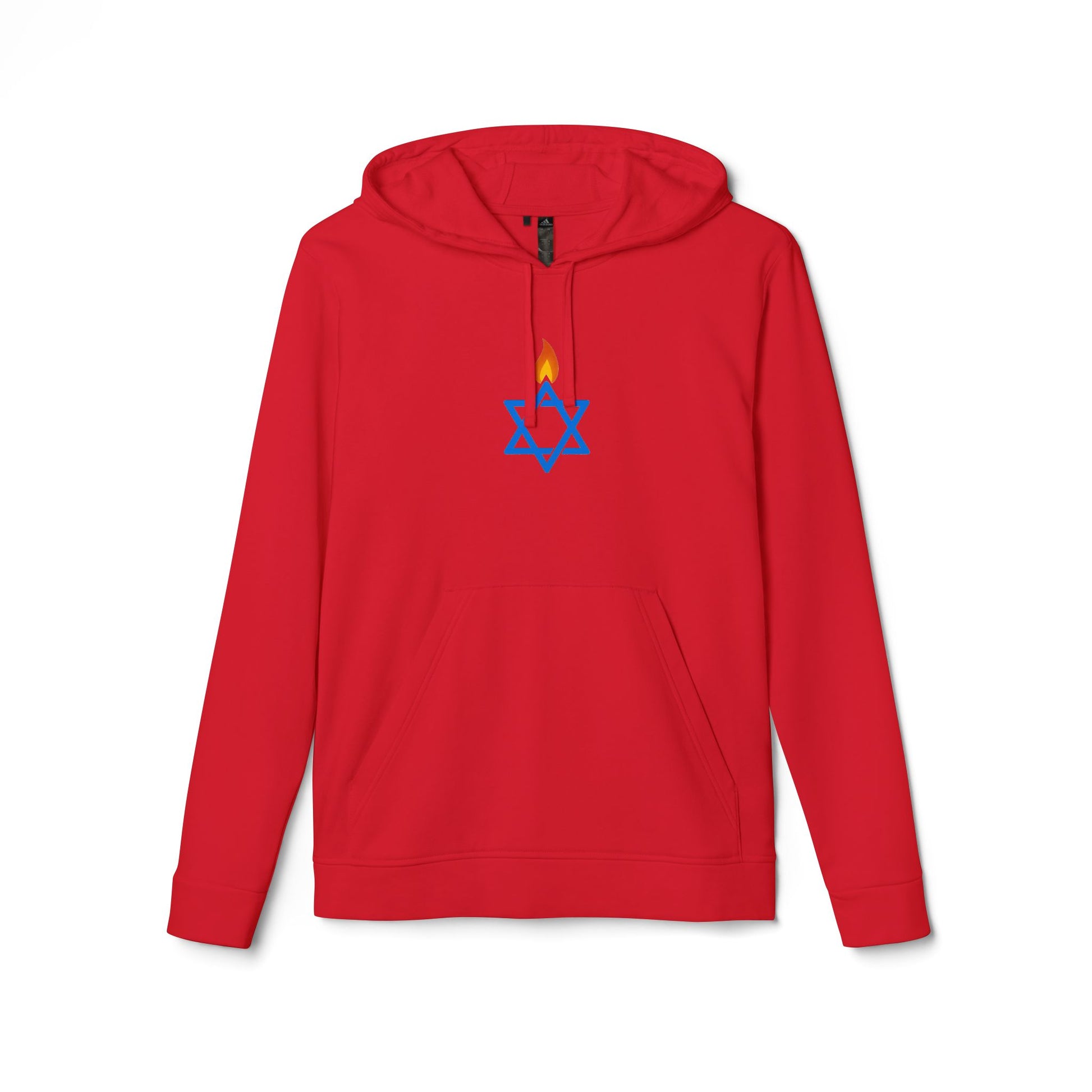Fire Stars Of David Adidas Unisex Fleece Hoodie - American Zionist
