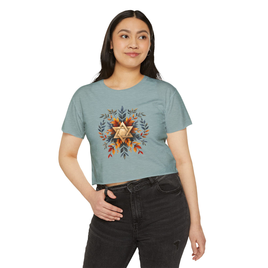 Star of David Wreath Women's Festival Crop Top - American Zionist