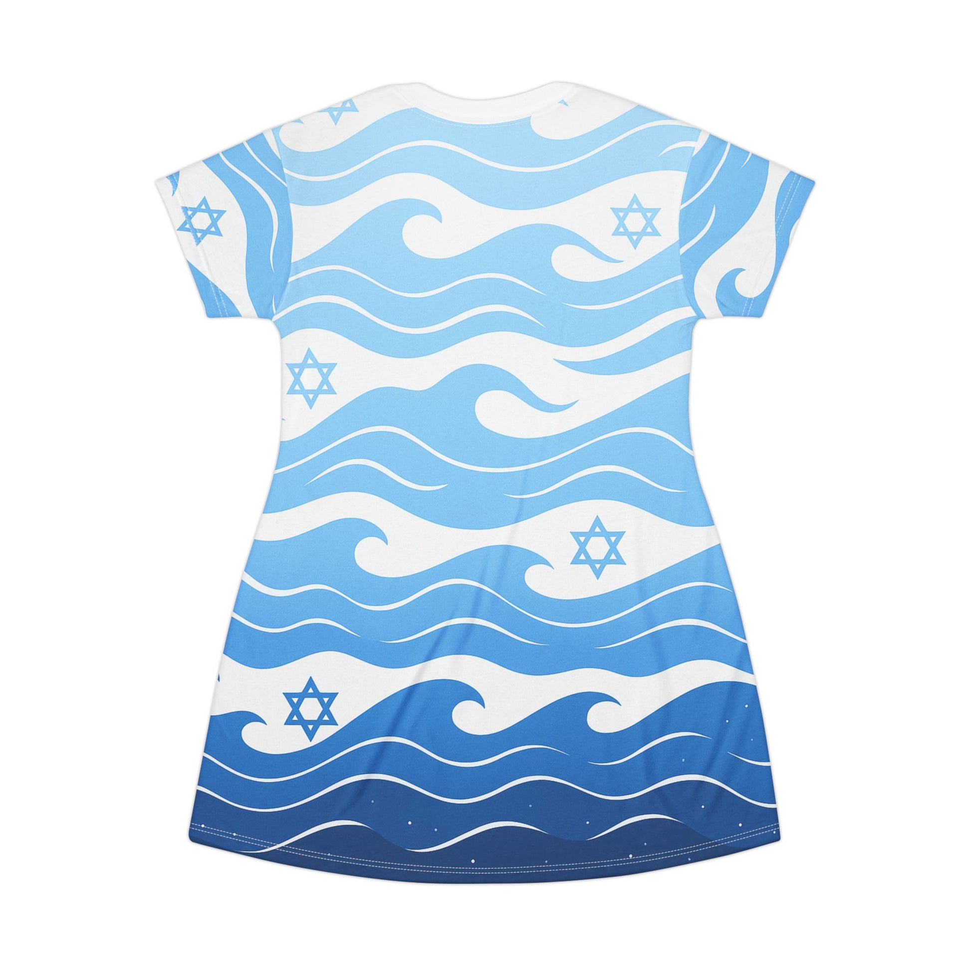 Waves of the Land T-Shirt Dress (AOP) - American Zionist