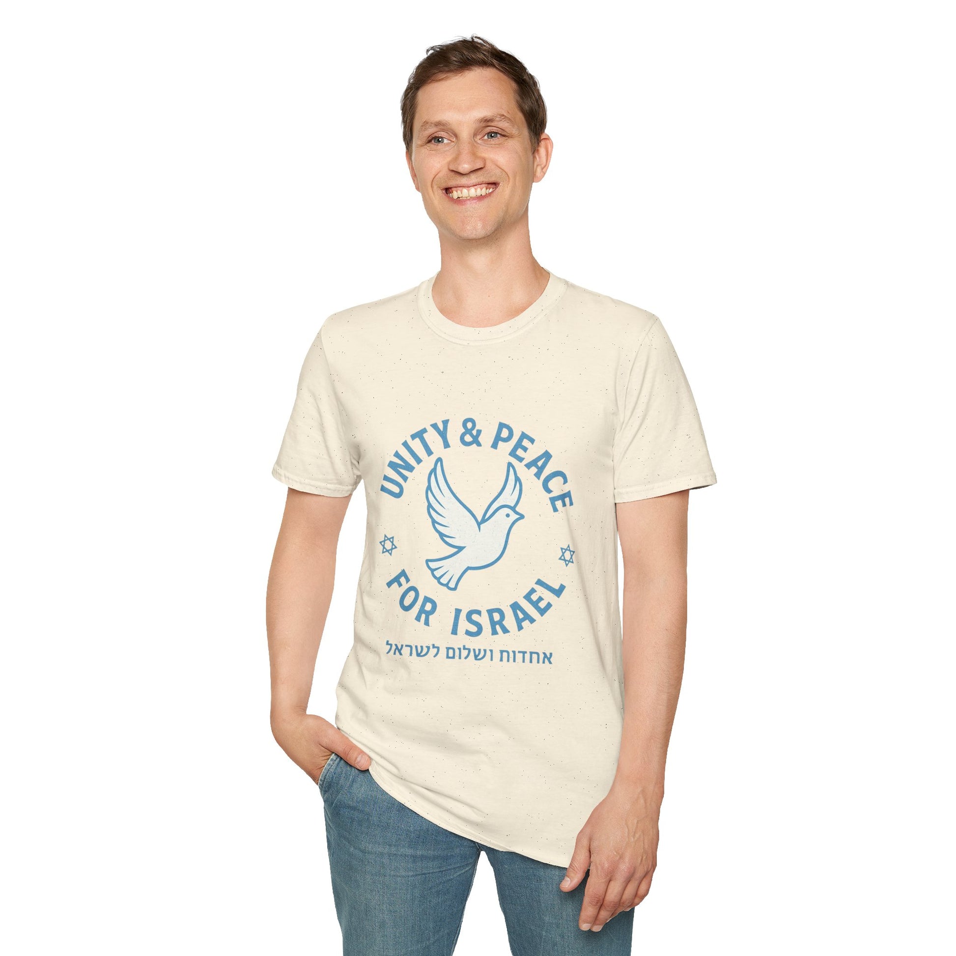 Unity Peace For Israel Unisex Softstyle T-Shirt - American Zionist