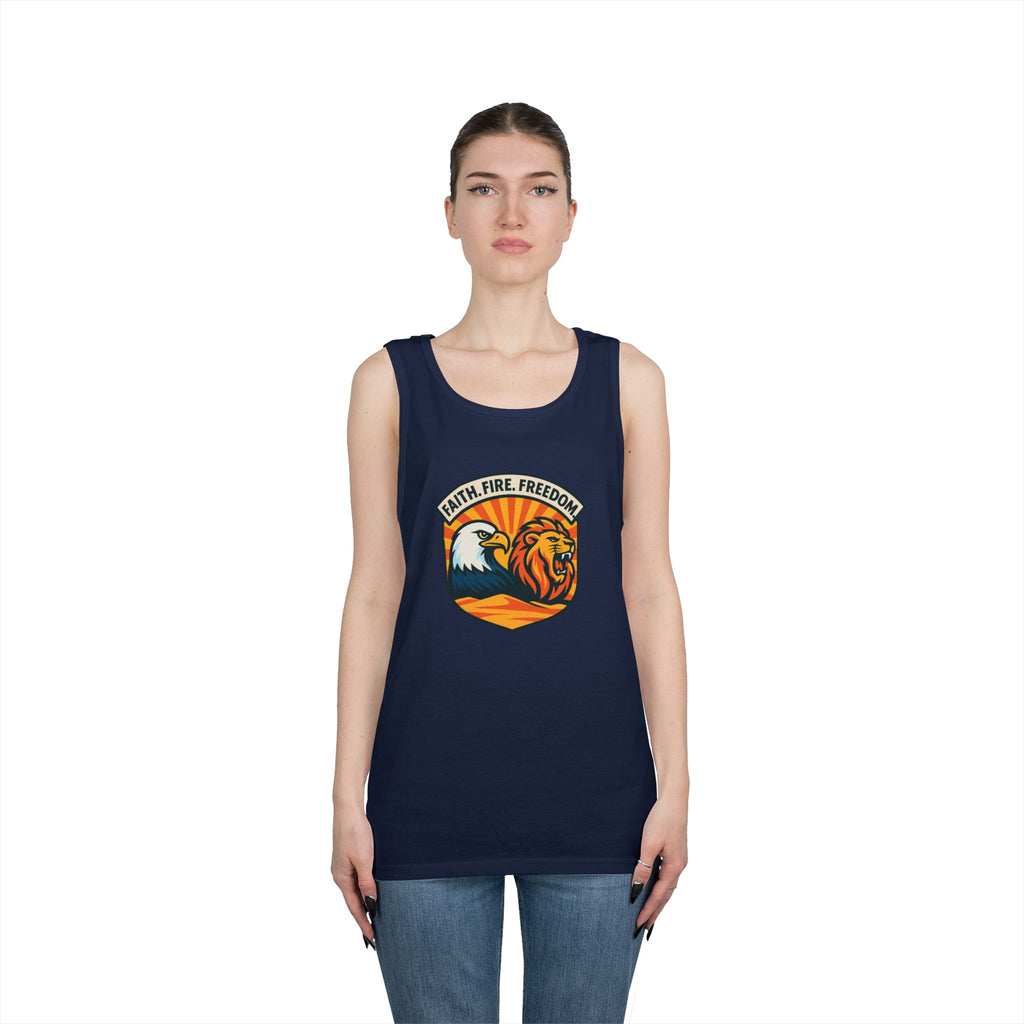Lions Eagles Rise Unisex Heavy Cotton Tank Top - American Zionist