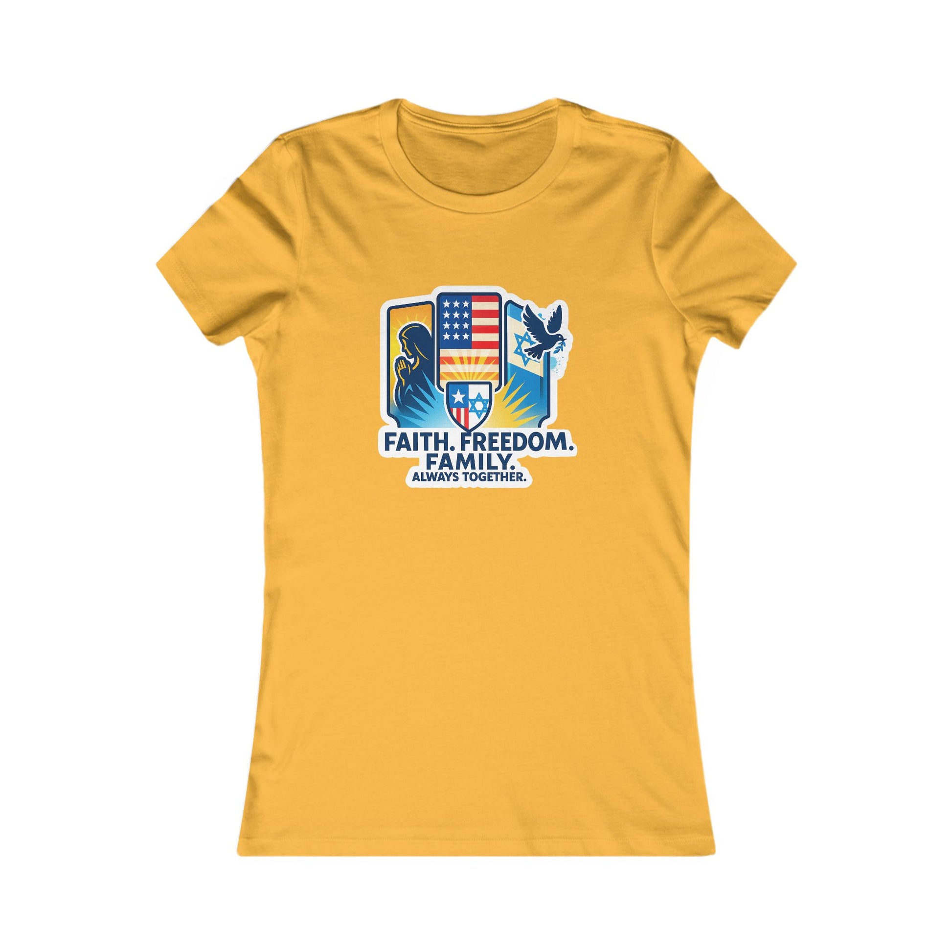 Faith Freedom Family Women's Favorite Tee - American Zionist