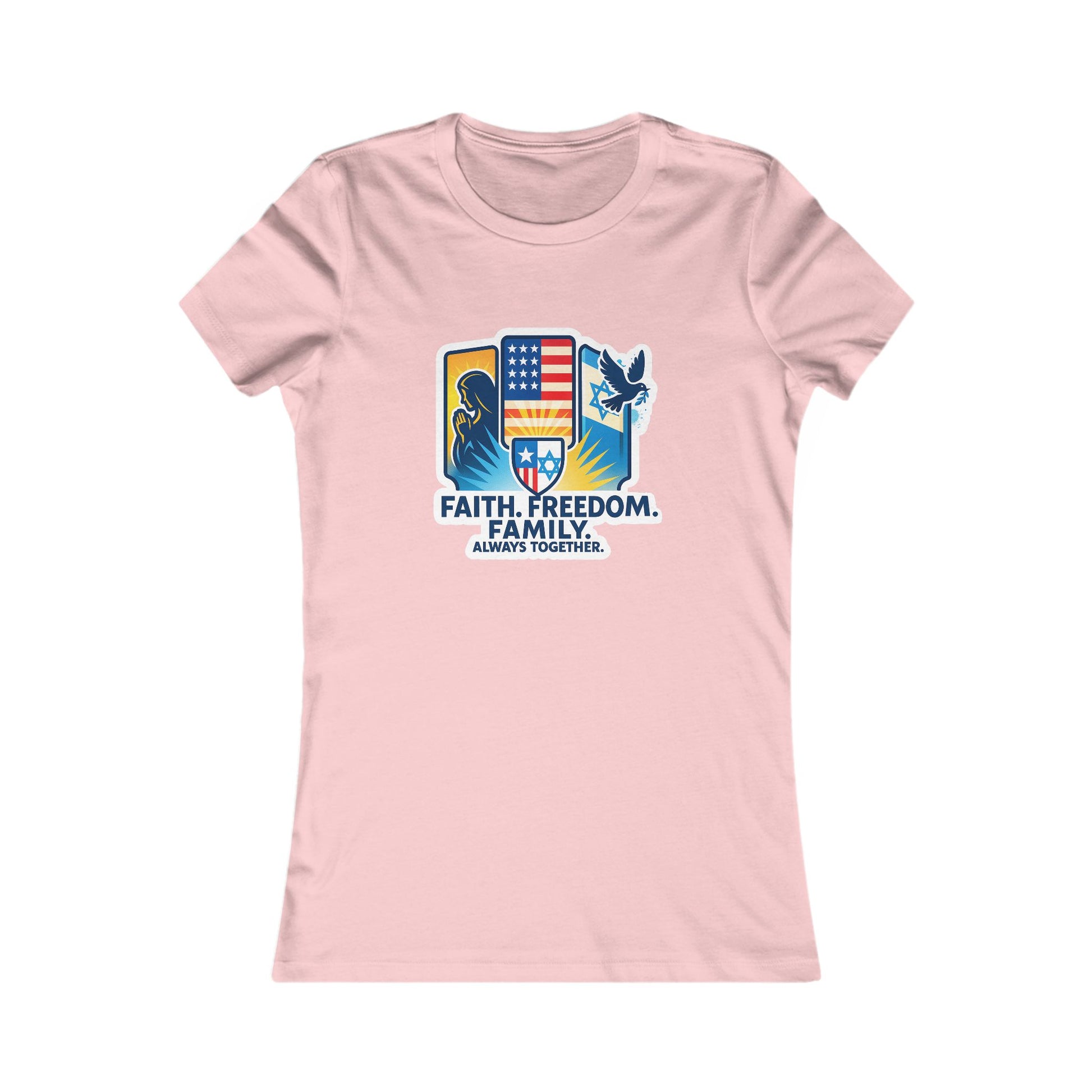 Faith Freedom Family Women's Favorite Tee - American Zionist