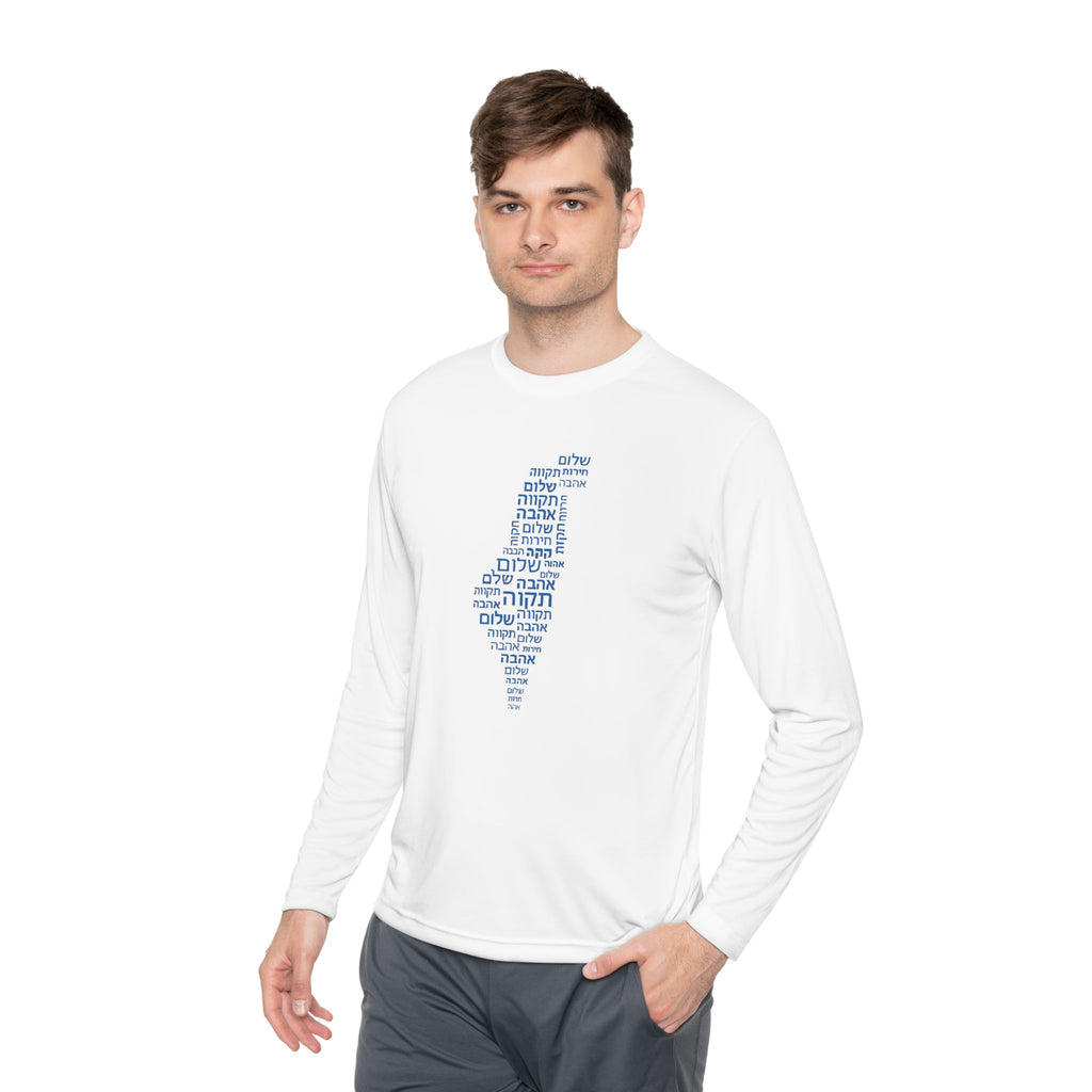 Hebrew Letters Unisex Lightweight Long Sleeve Tee - American Zionist