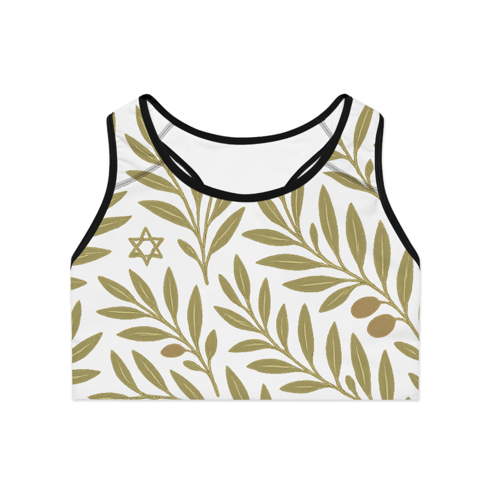 Olive Bloom Sports Bra (AOP) - American Zionist