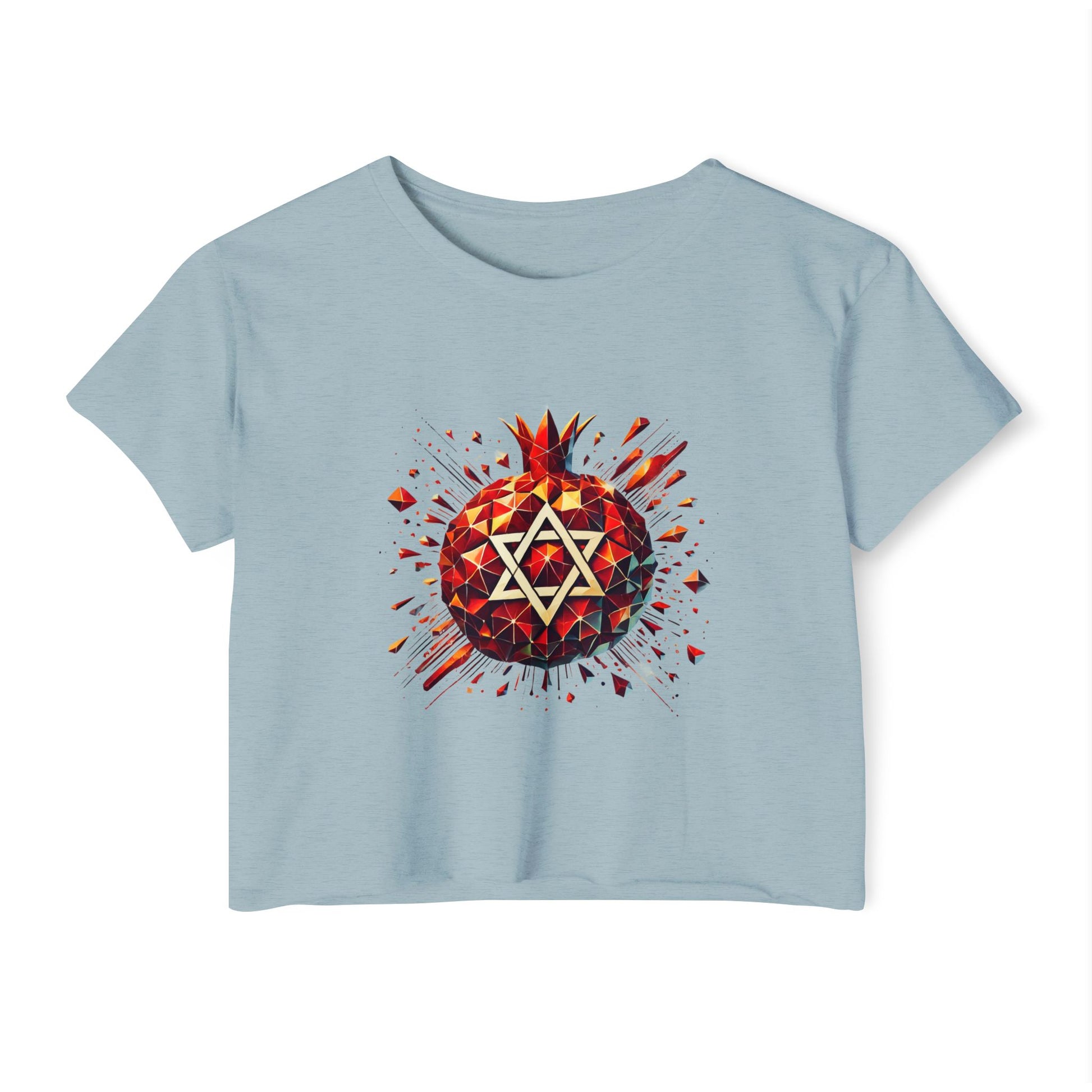 Pomegranate Star of David Women's Festival Crop Top - American Zionist