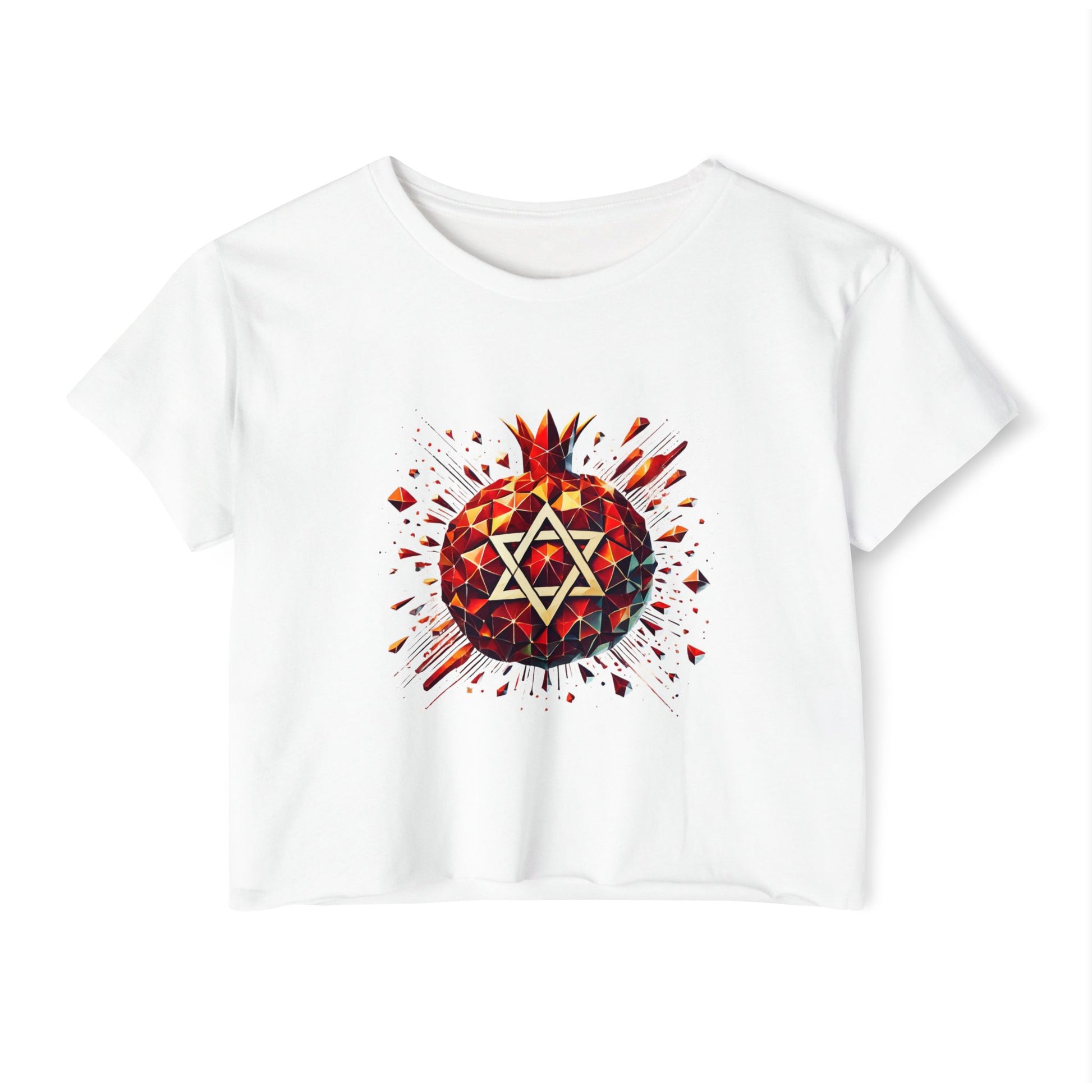 Pomegranate Star of David Women's Festival Crop Top - American Zionist
