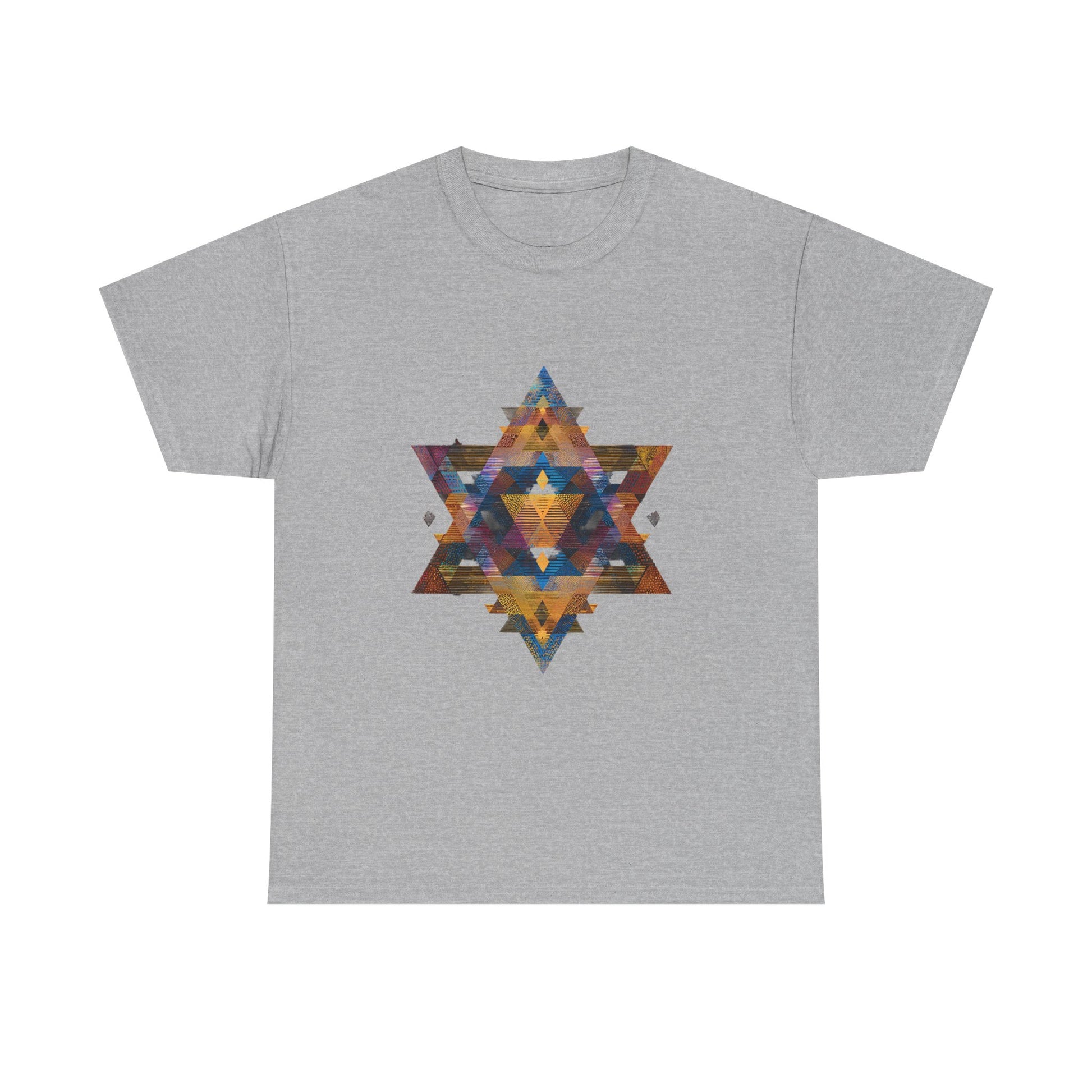 Star of David Geometric Unisex Heavy Cotton Tee - American Zionist
