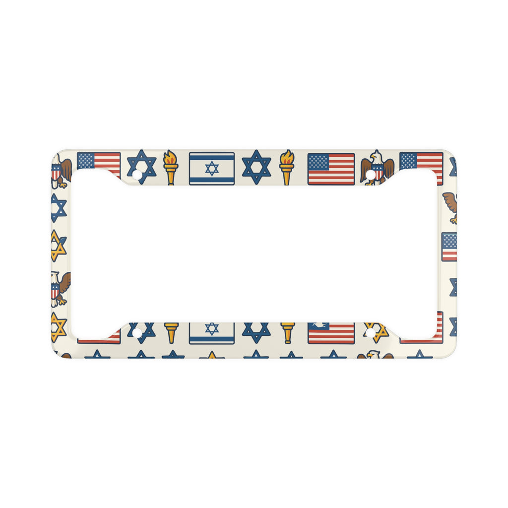 Symbol of Shared Freedom License Plate Frame - American Zionist