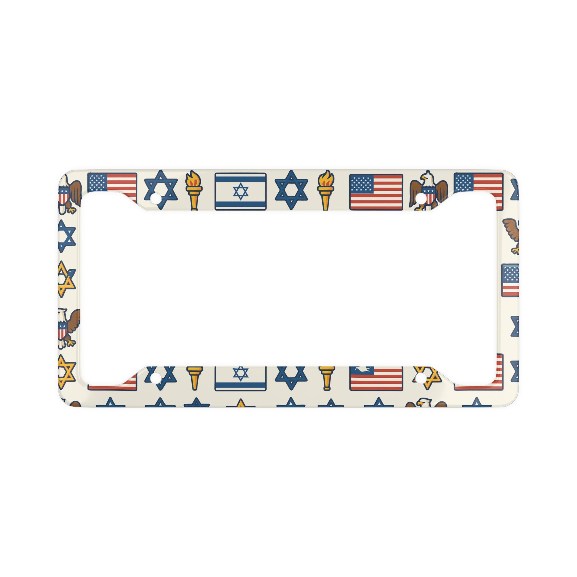 Symbol of Shared Freedom License Plate Frame - American Zionist