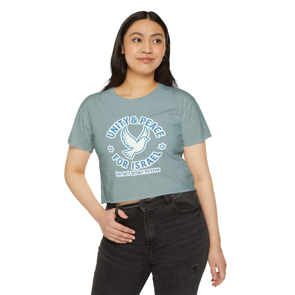 Unity Peace For Israel Women's Festival Crop Top - American Zionist