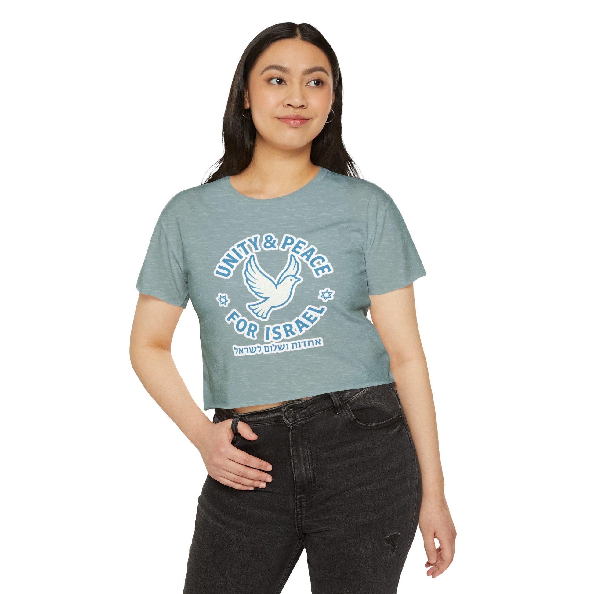 Unity Peace For Israel Women's Festival Crop Top - American Zionist