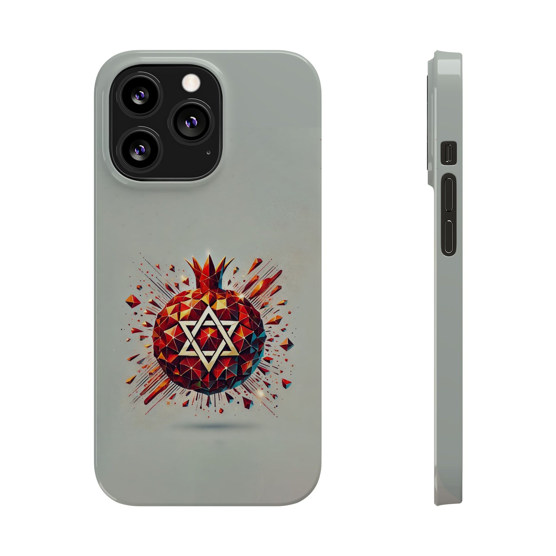 Pomegranate Star of David Slim Phone Cases - American Zionist