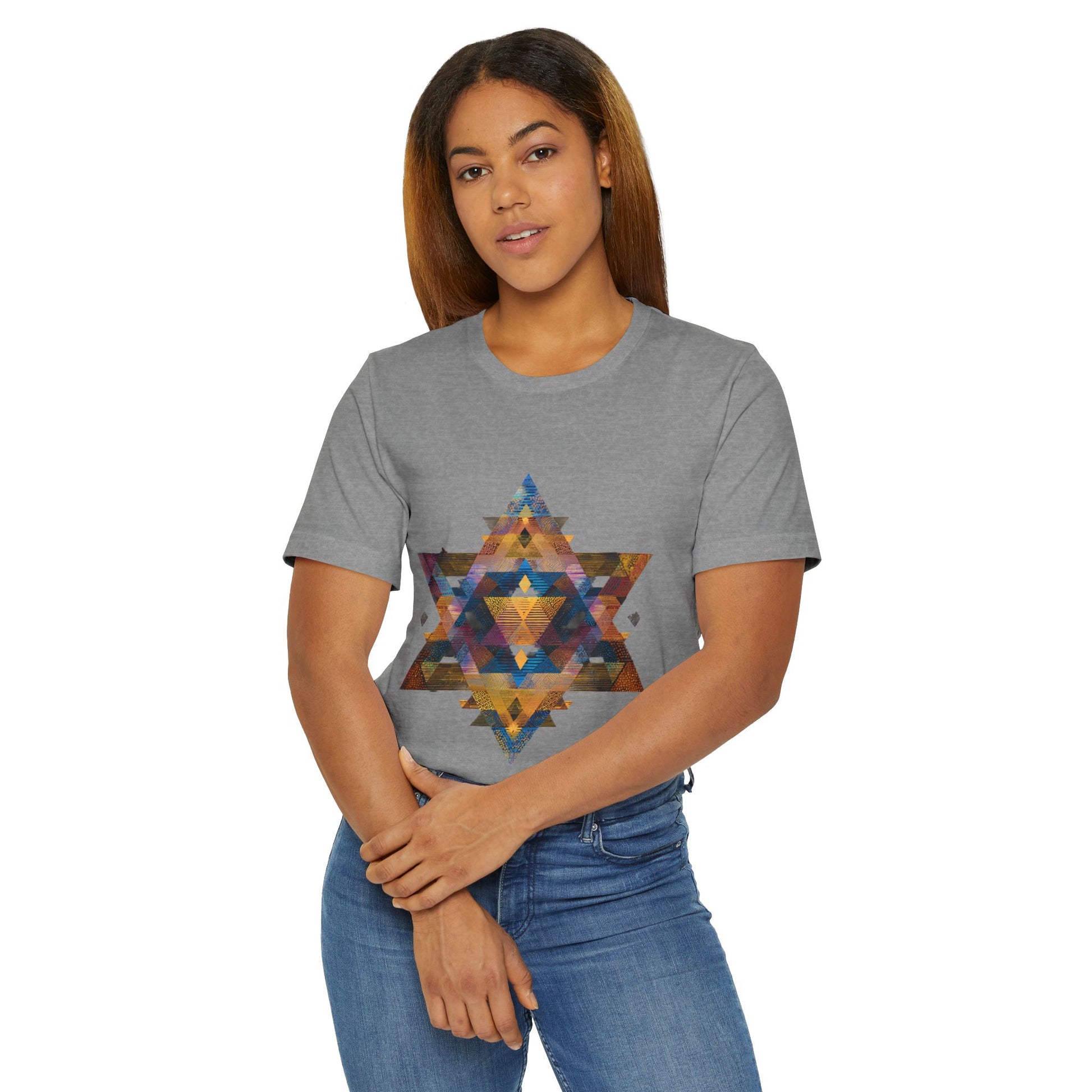 Star of David Geometric Unisex Jersey T-Shirt - American Zionist