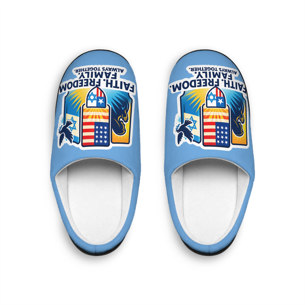 Faith Freedom Family Women's Indoor Slippers - American Zionist