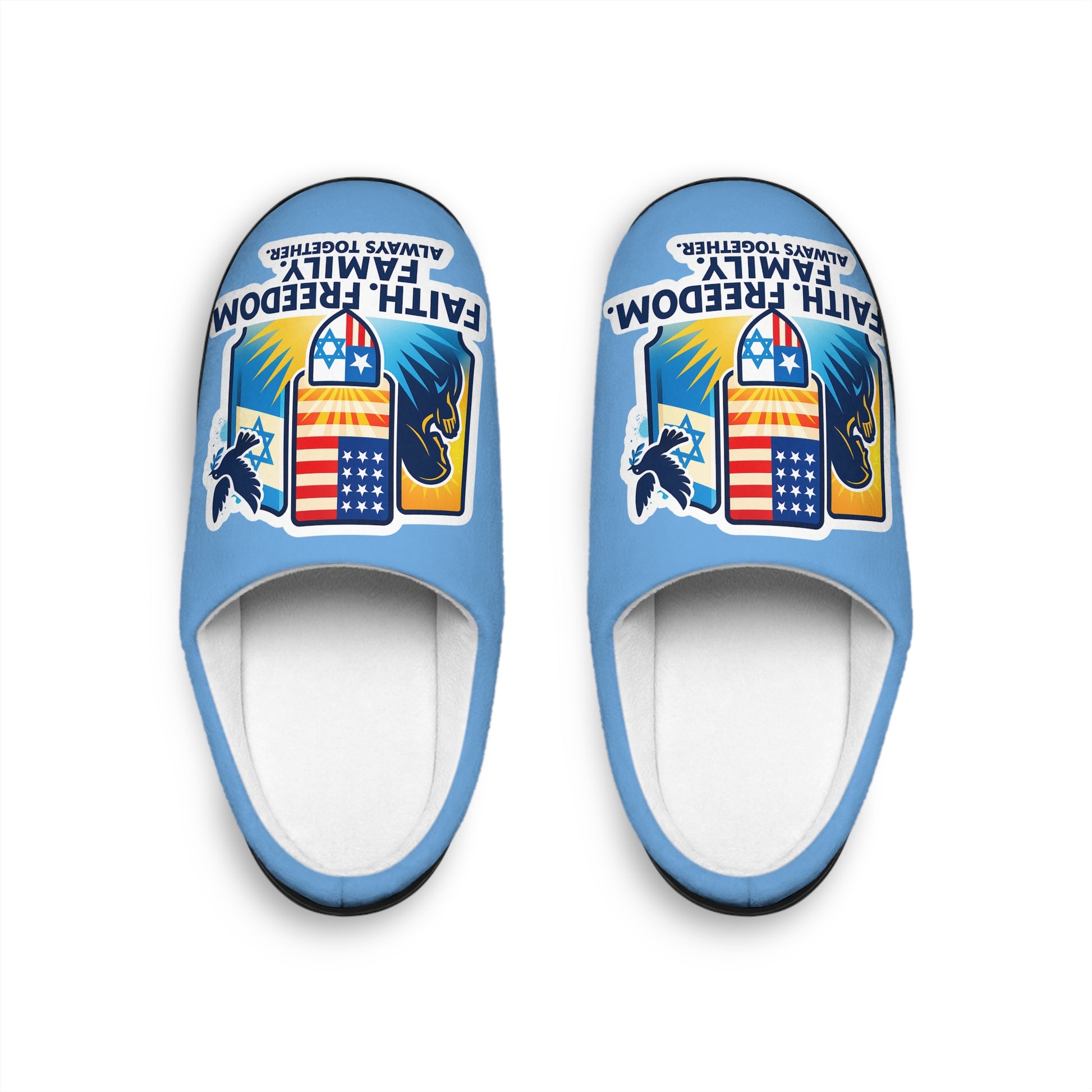 Faith Freedom Family Women's Indoor Slippers - American Zionist