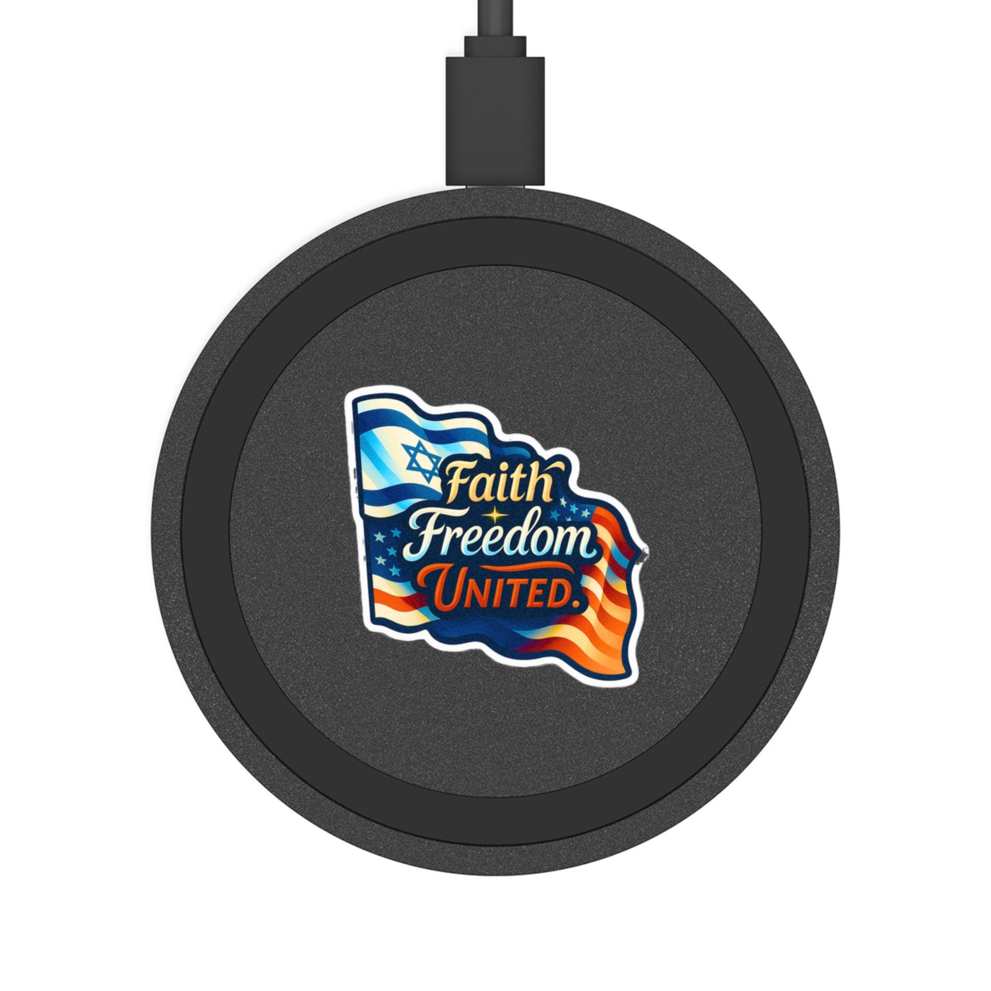 Faith Freedom United Quake Wireless Charging Pad - American Zionist
