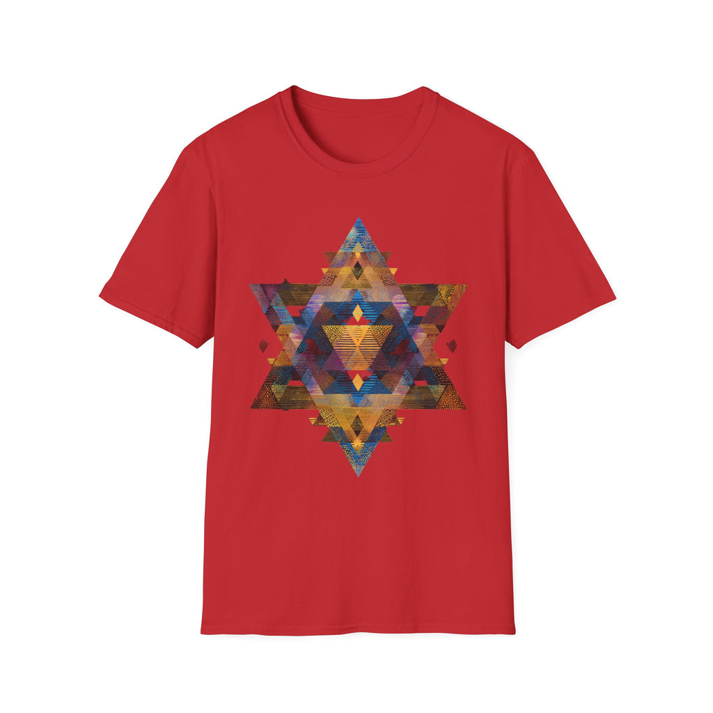 Star of David Geometric Unisex Softstyle T-Shirt - American Zionist